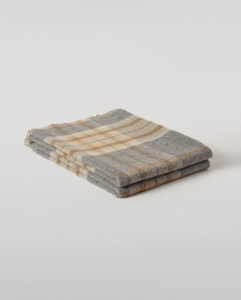 Double Face Grey & Brown Lambswool Throw