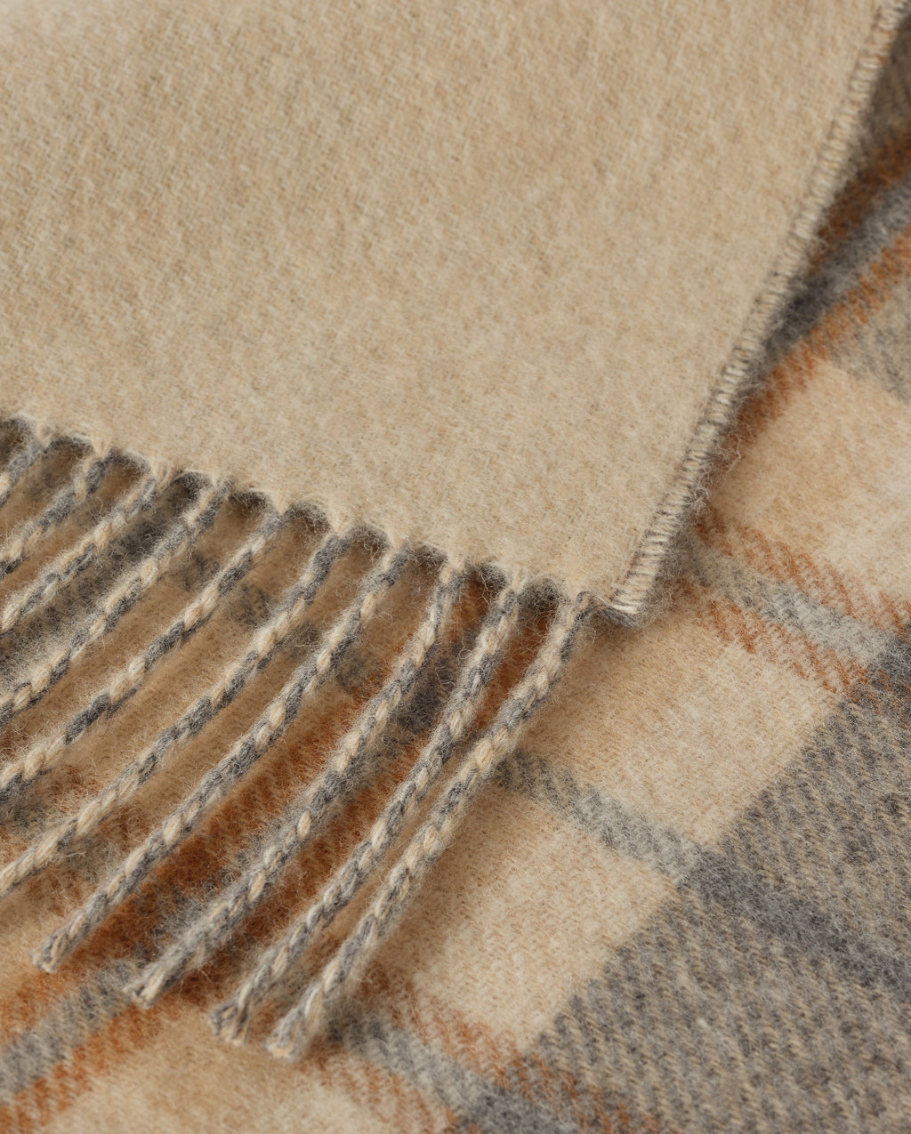 Double Face Grey & Brown Lambswool Throw