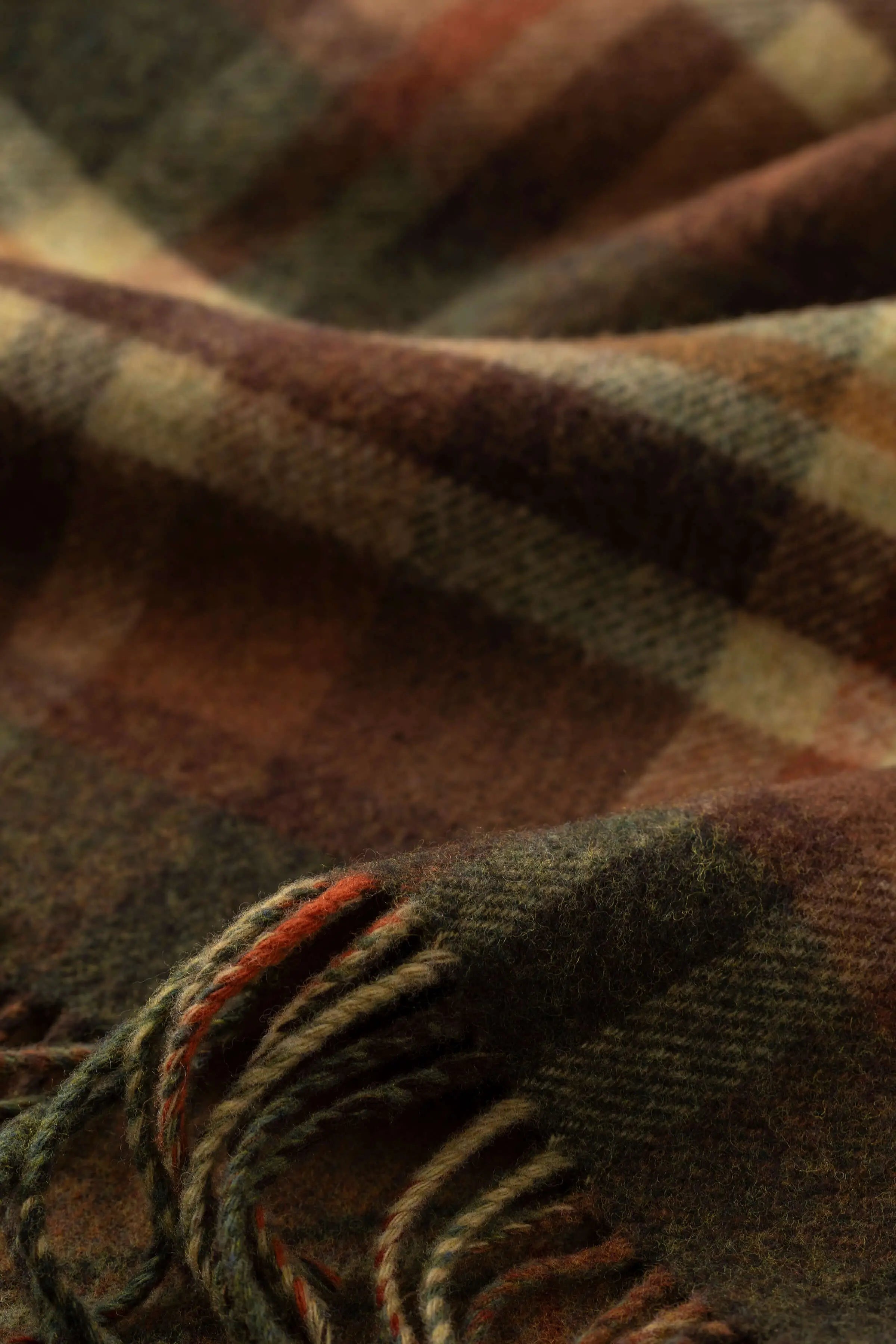 Double Face Lambswool Throw in Block & Windowpane Check