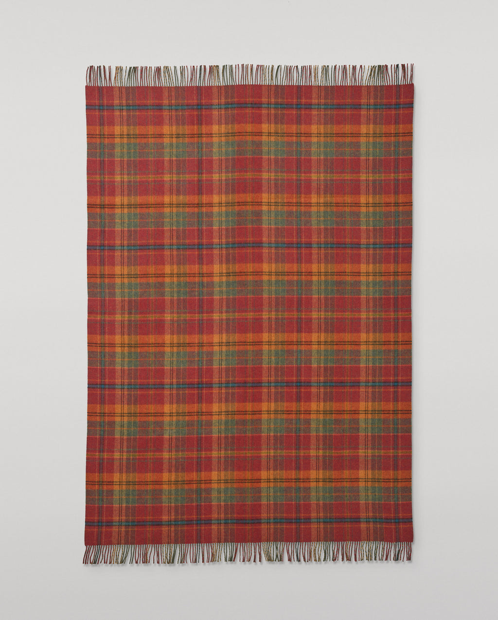 Double Face Red & Green Lambswool Throw