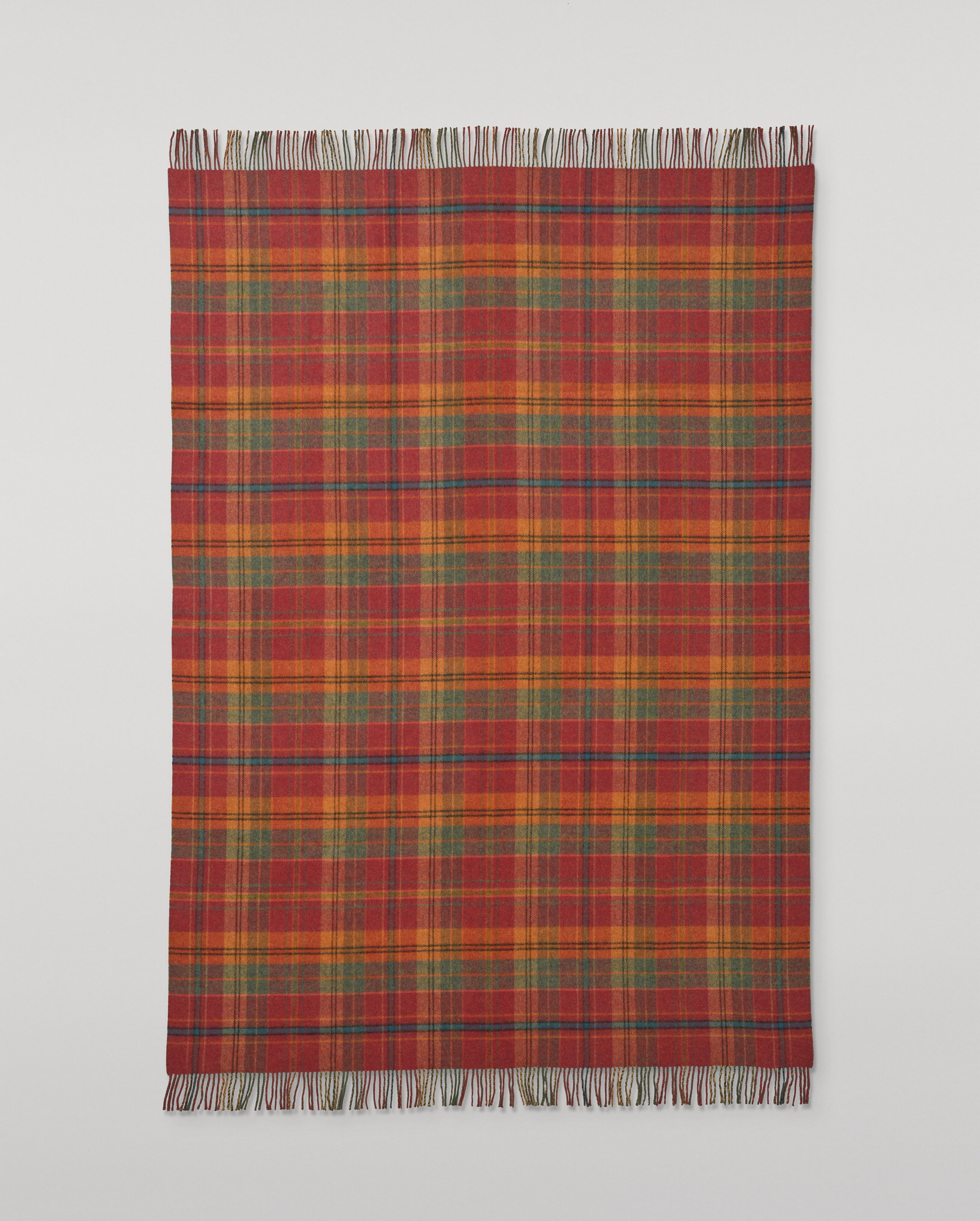 Double Face Red & Green Lambswool Throw