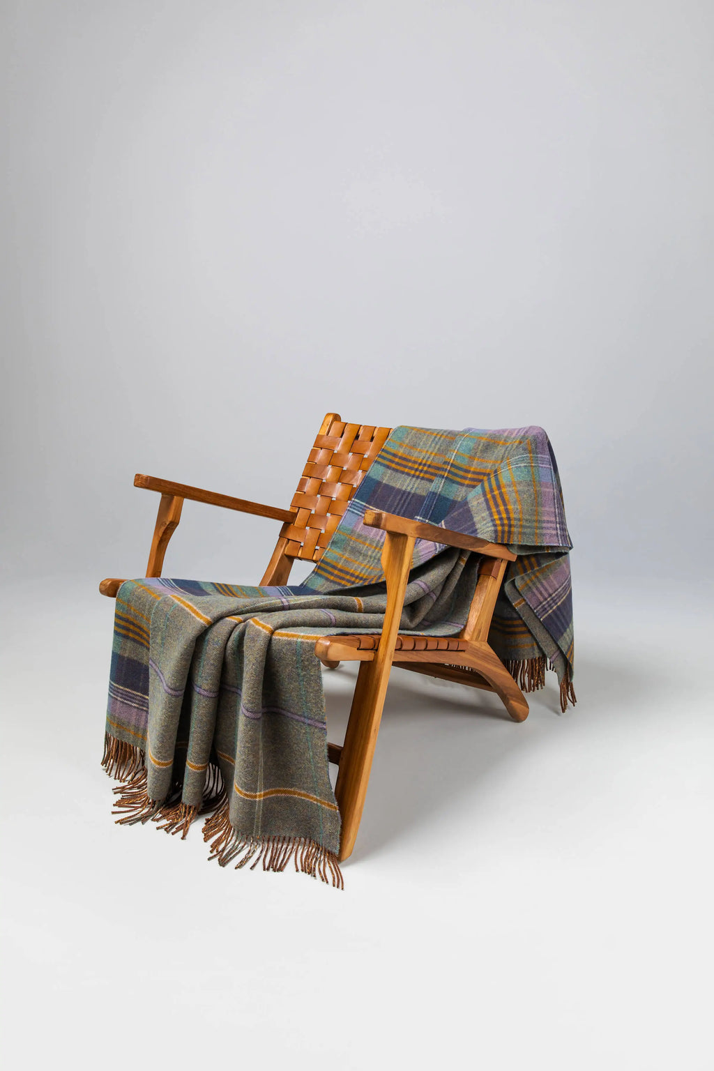 Double Face Lambswool Throw in Lovat