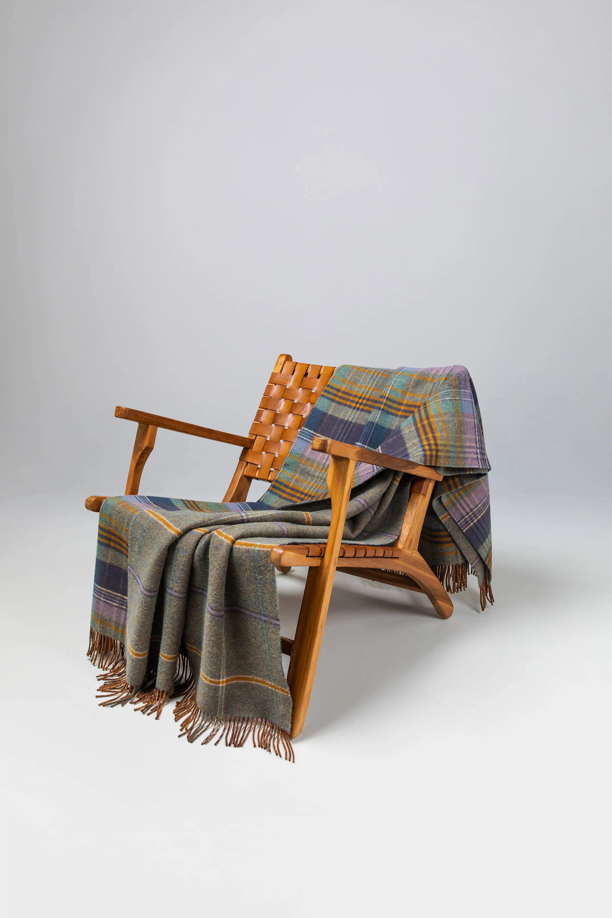 Double Face Lambswool Throw in Lovat