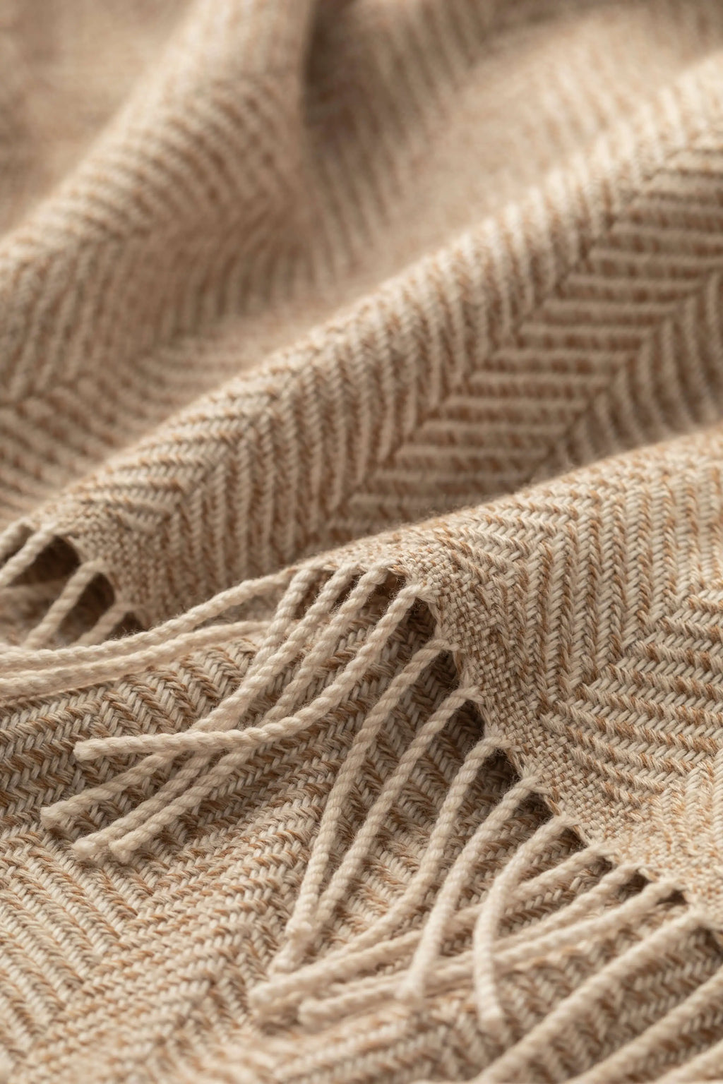 Texture Herringbone Natural Merino Throw