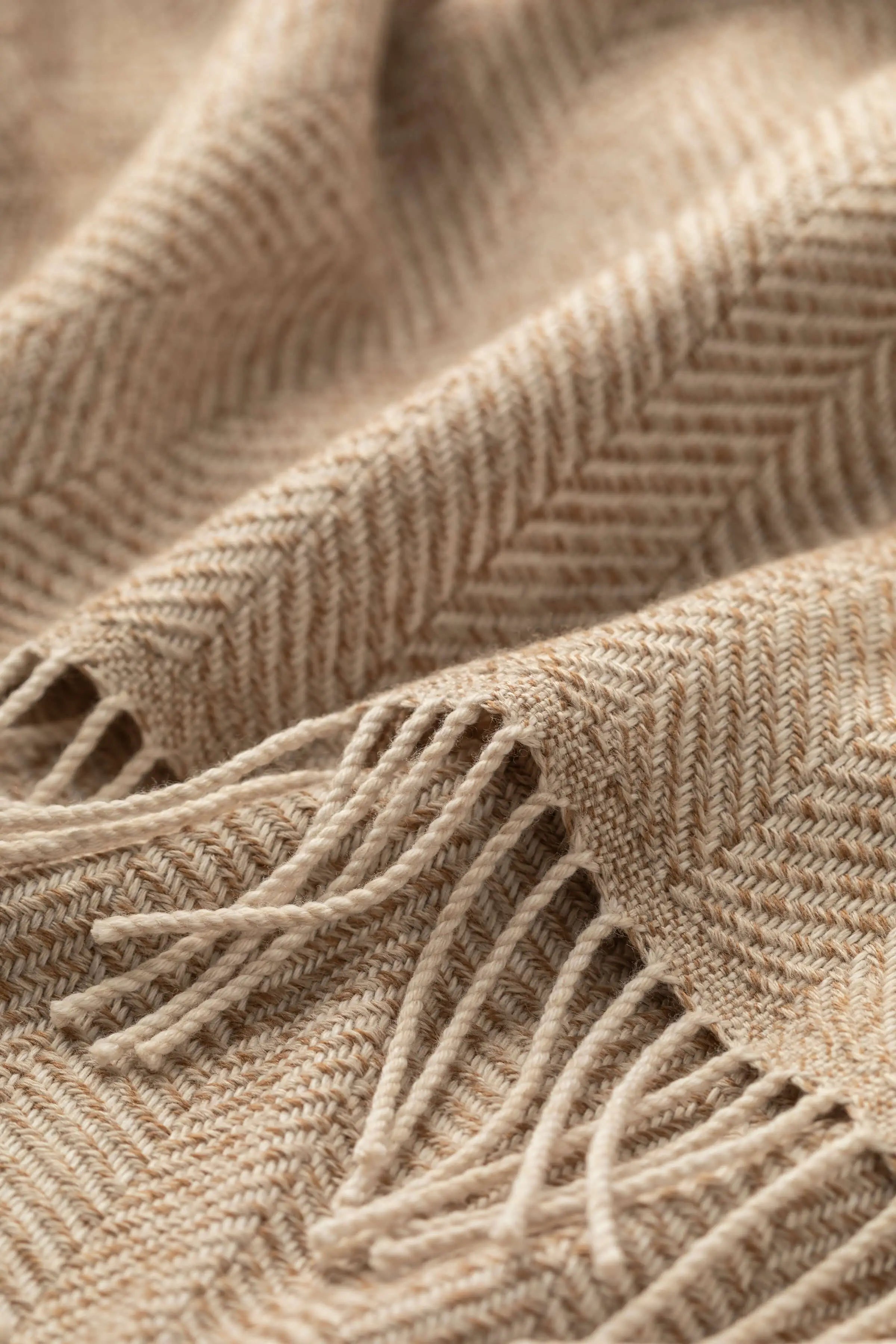 Texture Herringbone Natural Merino Throw