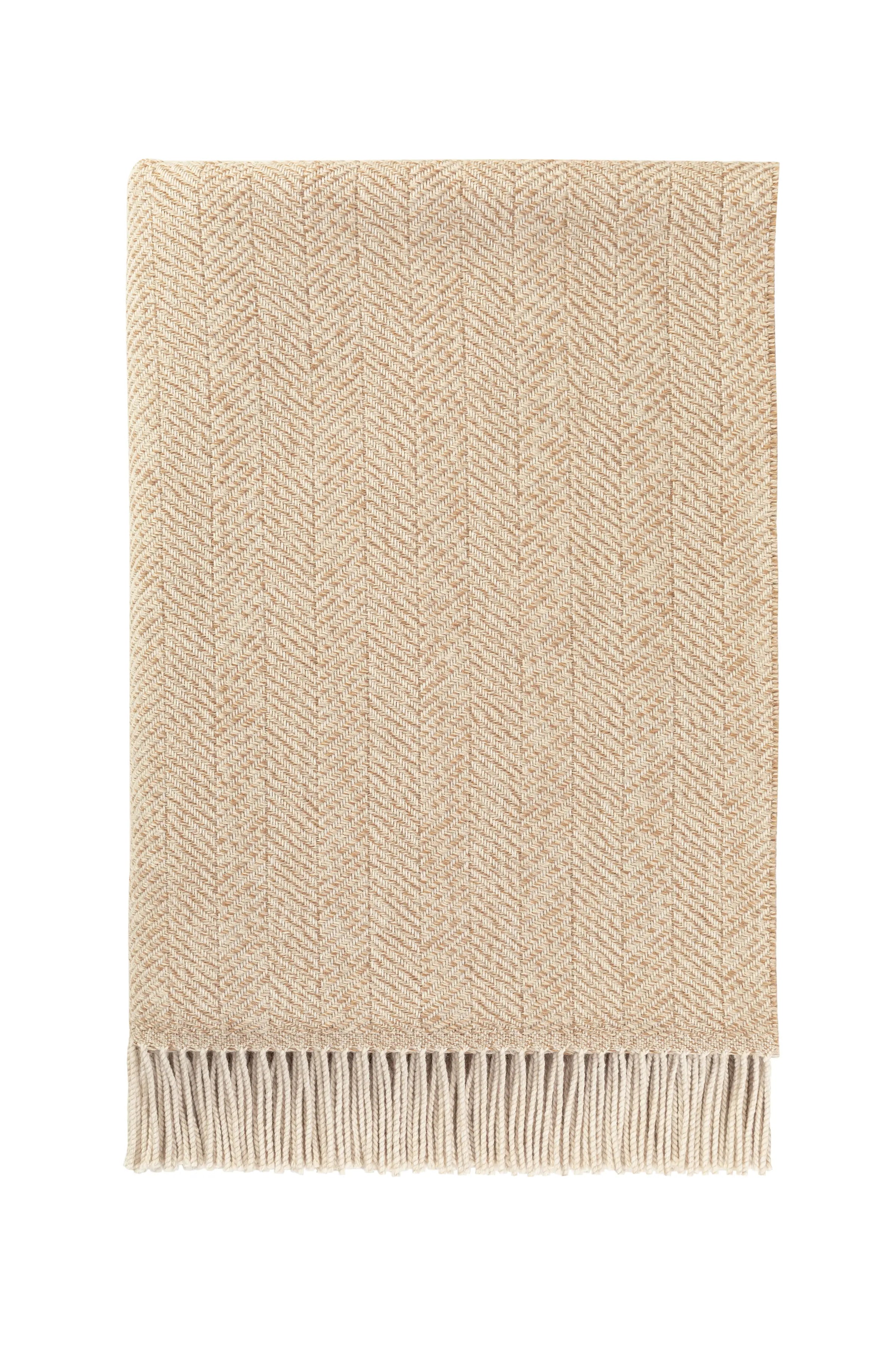 Texture Herringbone Natural Merino Throw