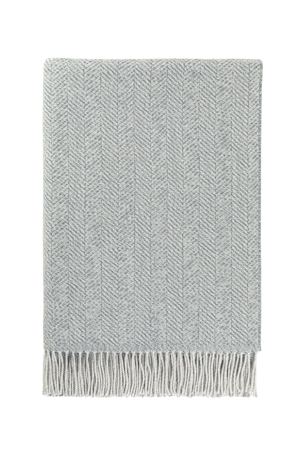 Texture Herringbone Merino Throw in Grey