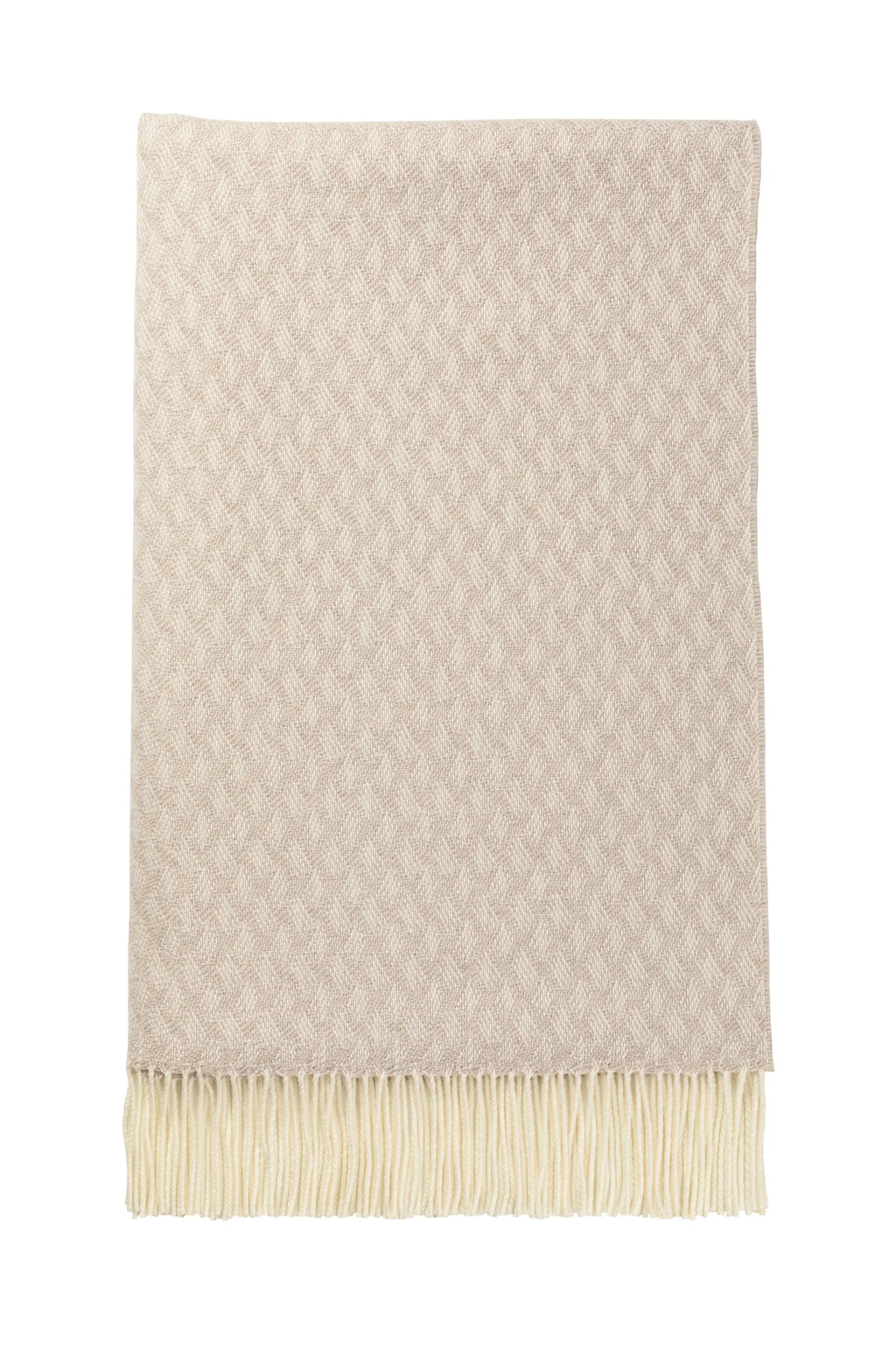 Trellis Weave Merino Bed Throw in Light Taupe