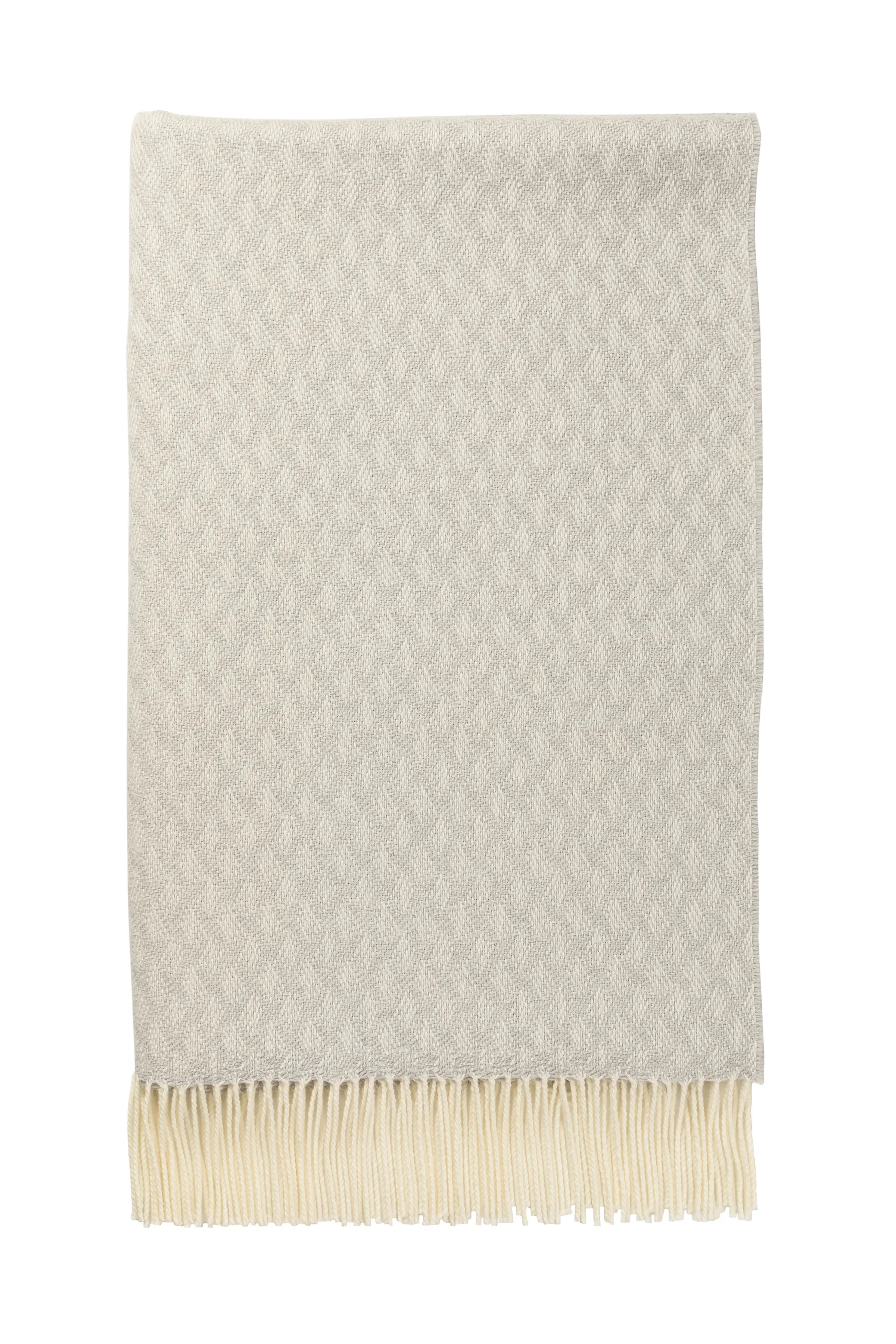 Trellis Weave Merino Bed Throw in Silver