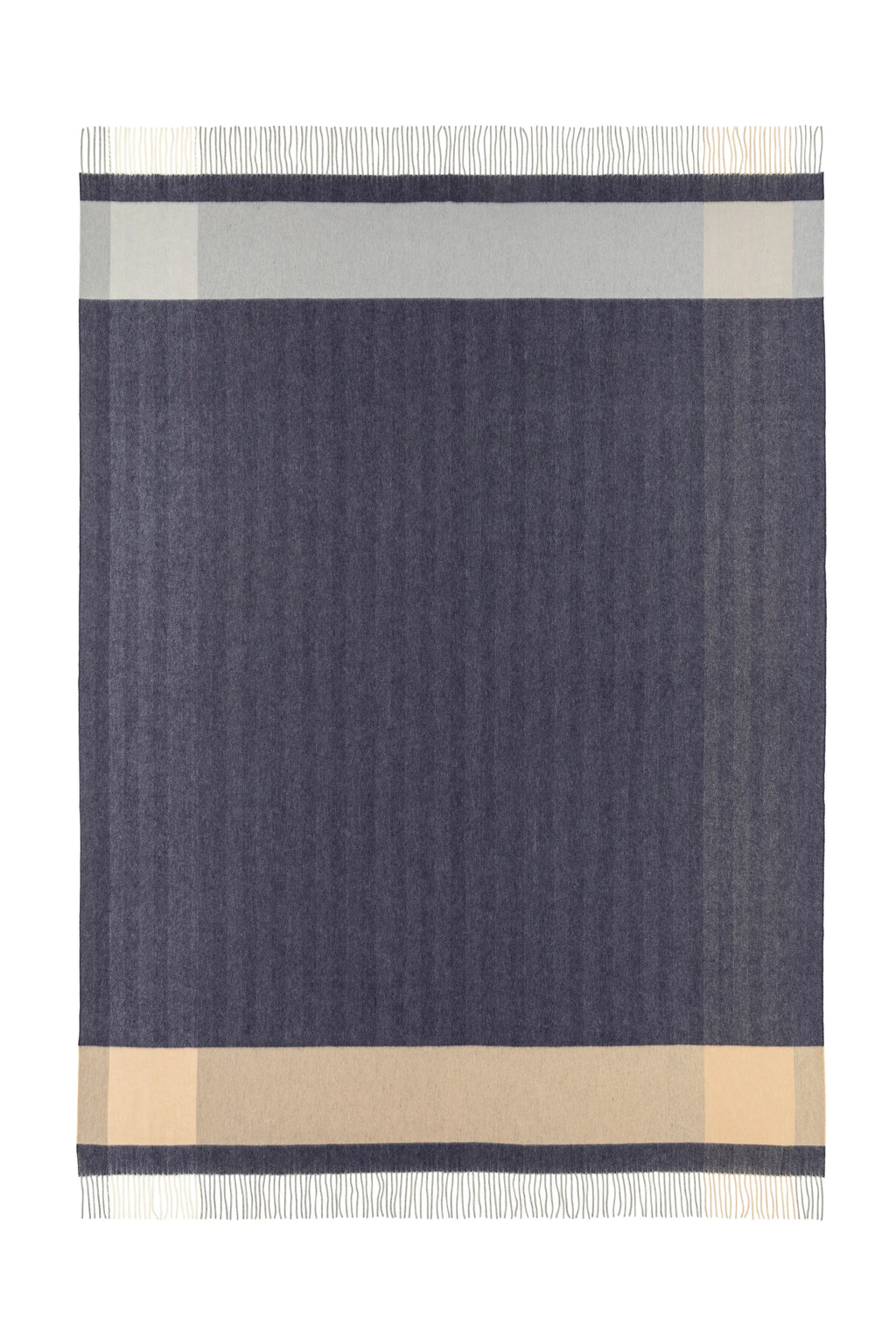 Block Border Wool Throw in Dark