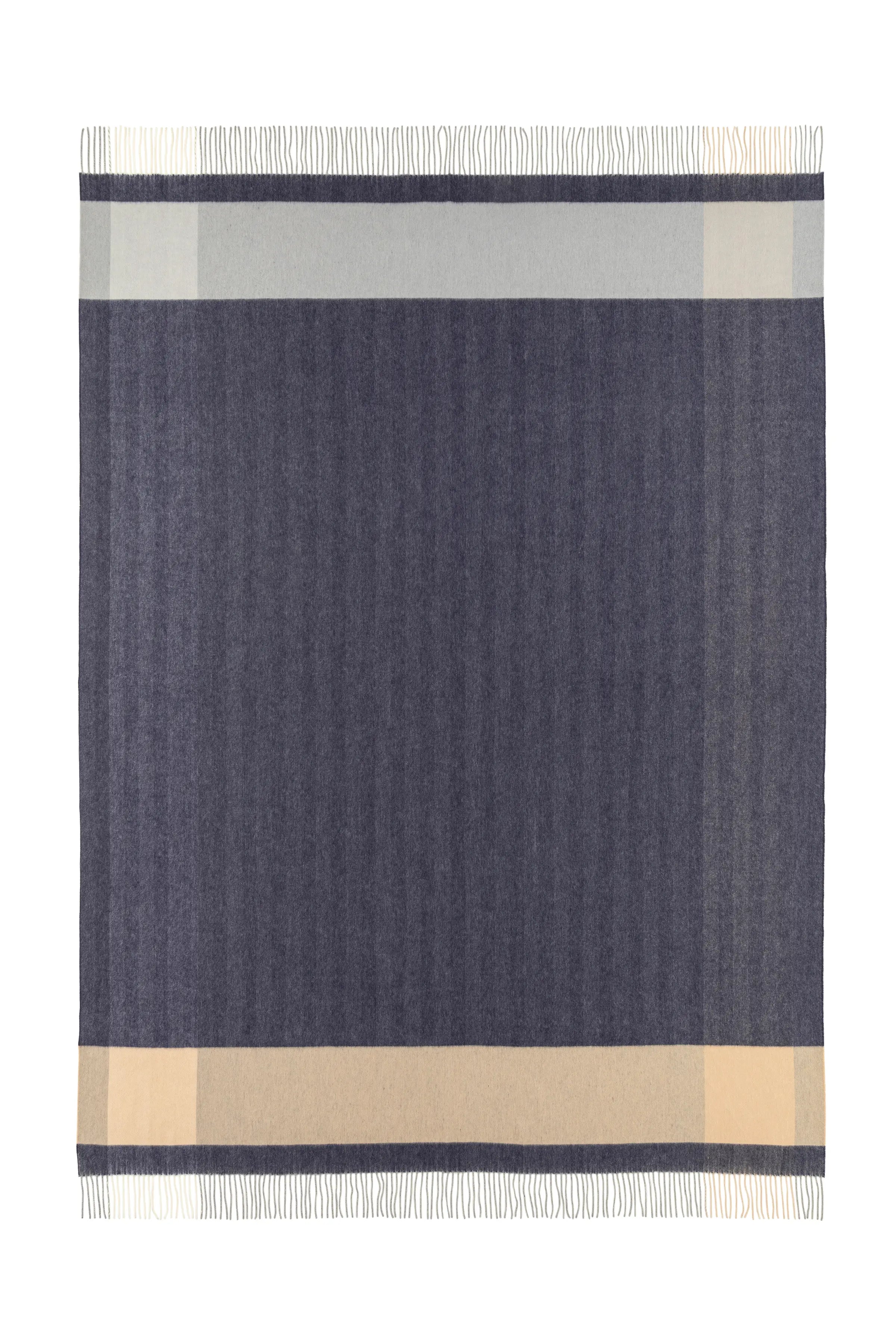 Block Border Wool Throw in Dark