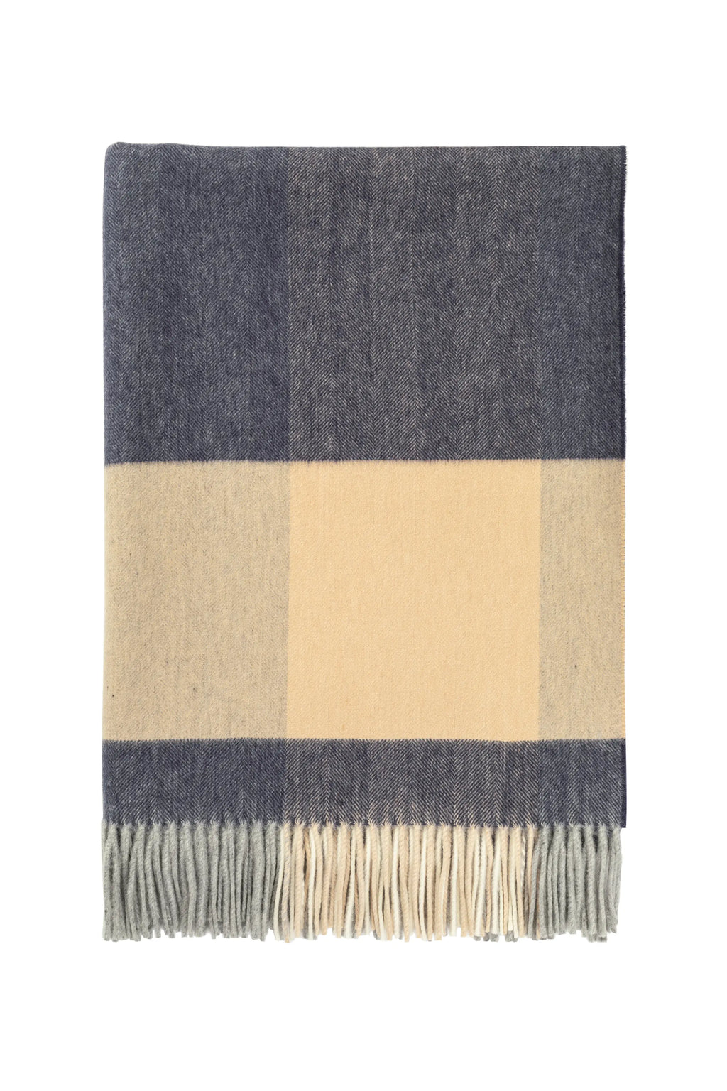 Block Border Wool Throw in Dark