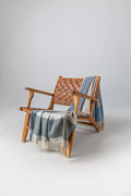 Block Border Wool Throw in Cool