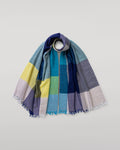 Ethie Navy & Lime Green Wool Scarf