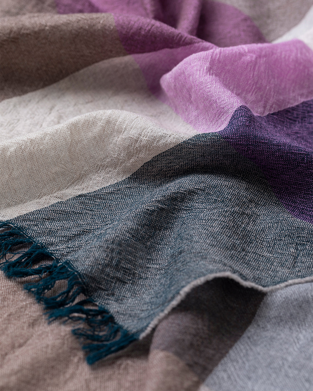 Ethie Natural & Pink Wool Scarf
