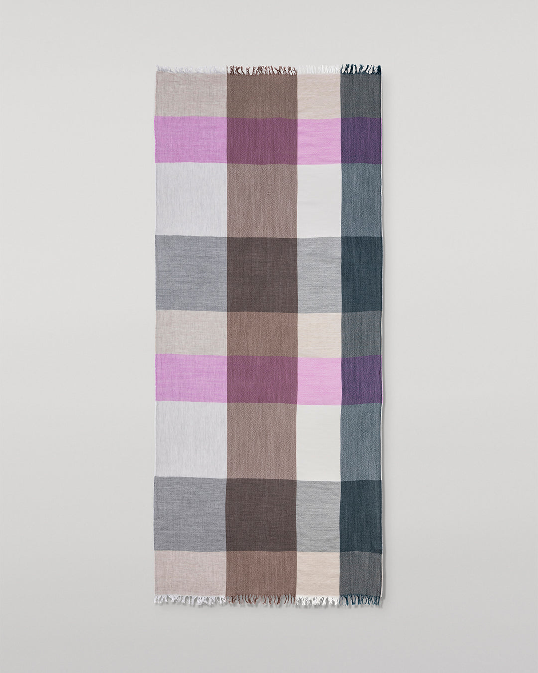 Ethie Natural & Pink Wool Scarf