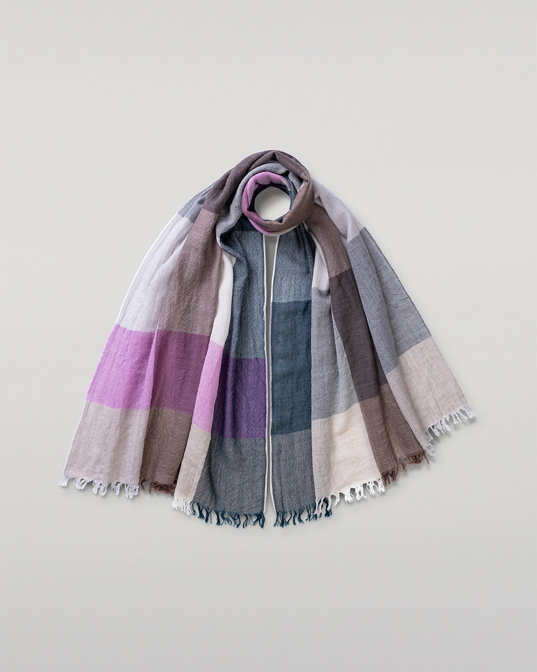 Ethie Natural & Pink Wool Scarf