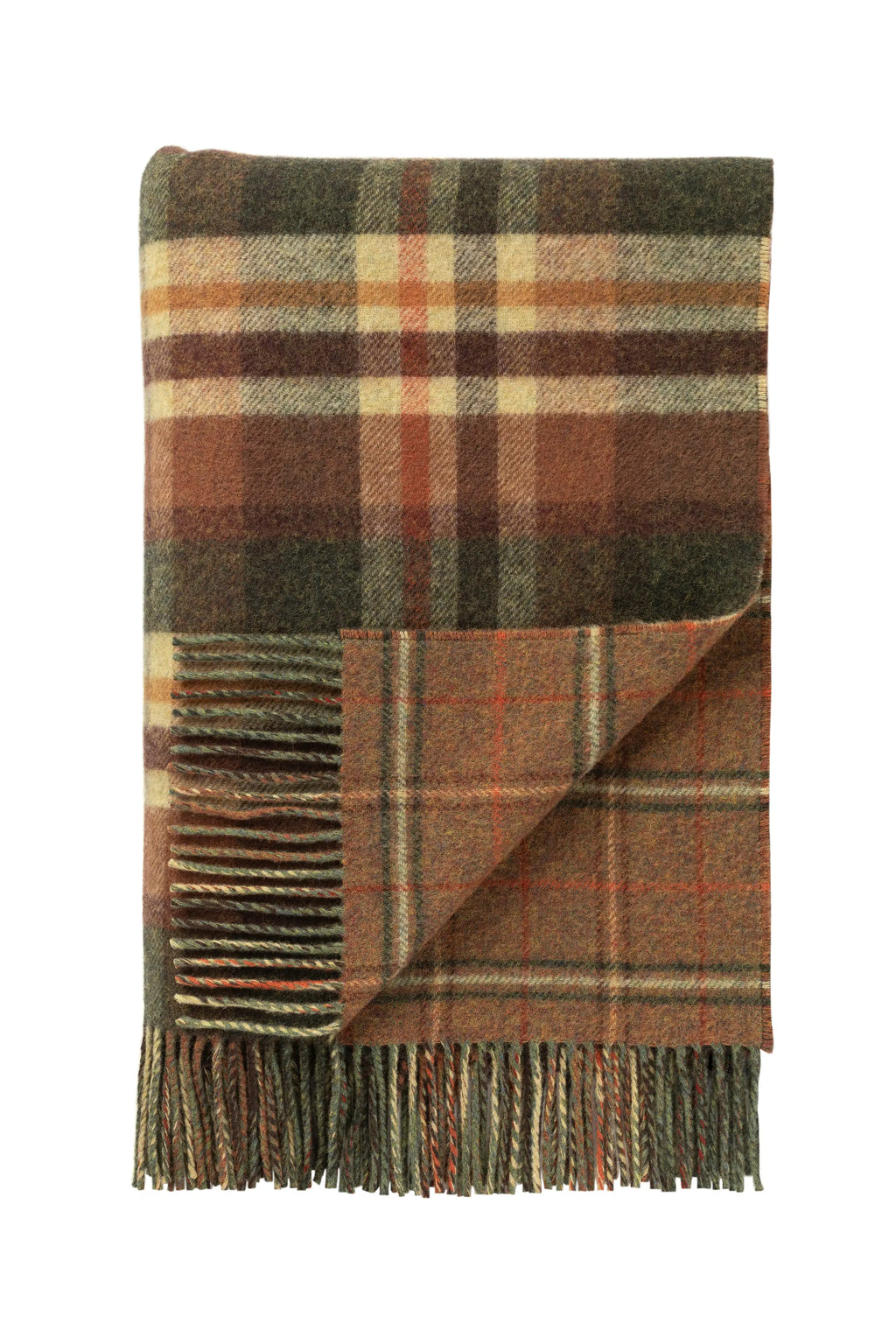 Double Face Lambswool Throw in Block & Windowpane Check