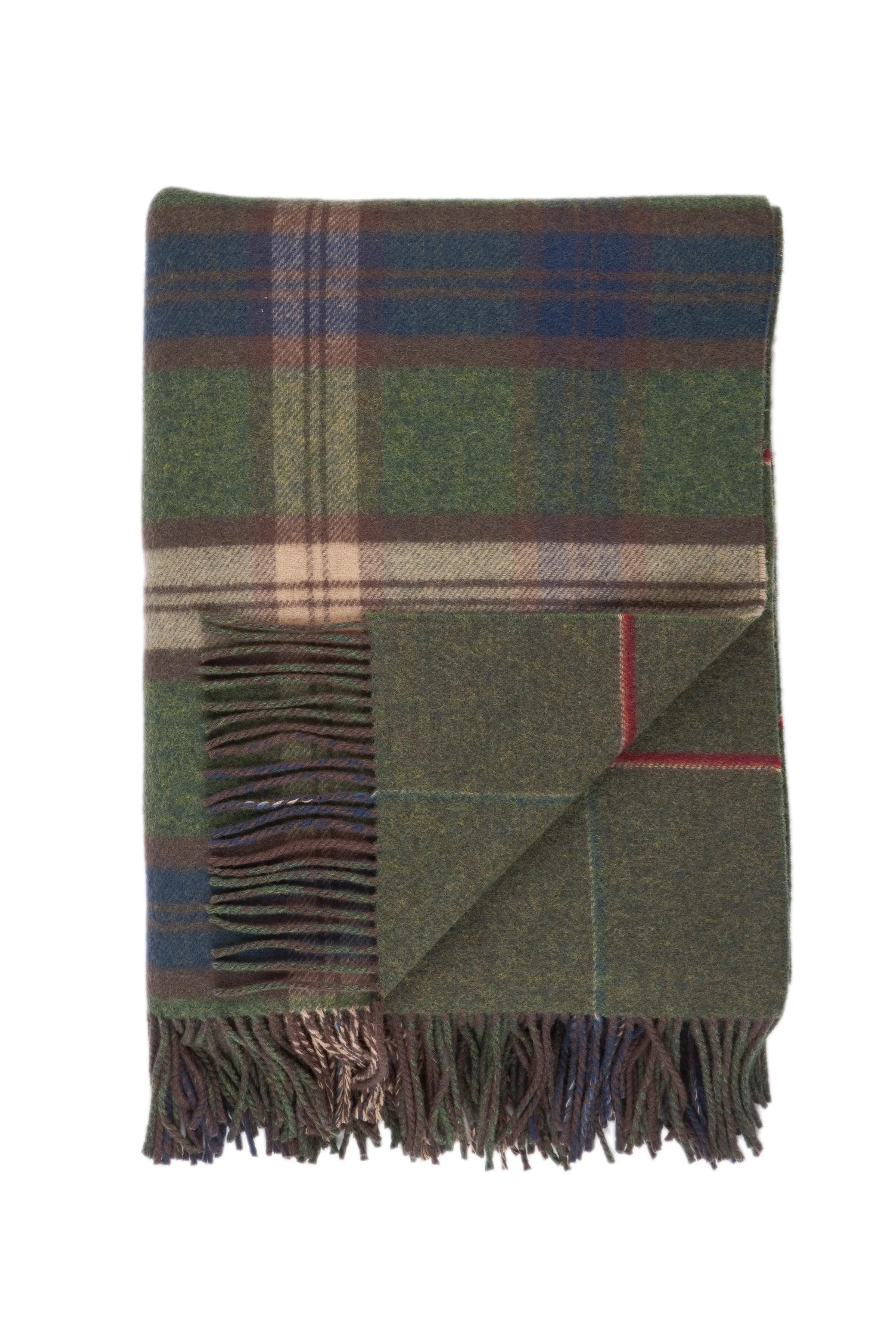 Double Face Lambswool Throw in Check & Windowpane