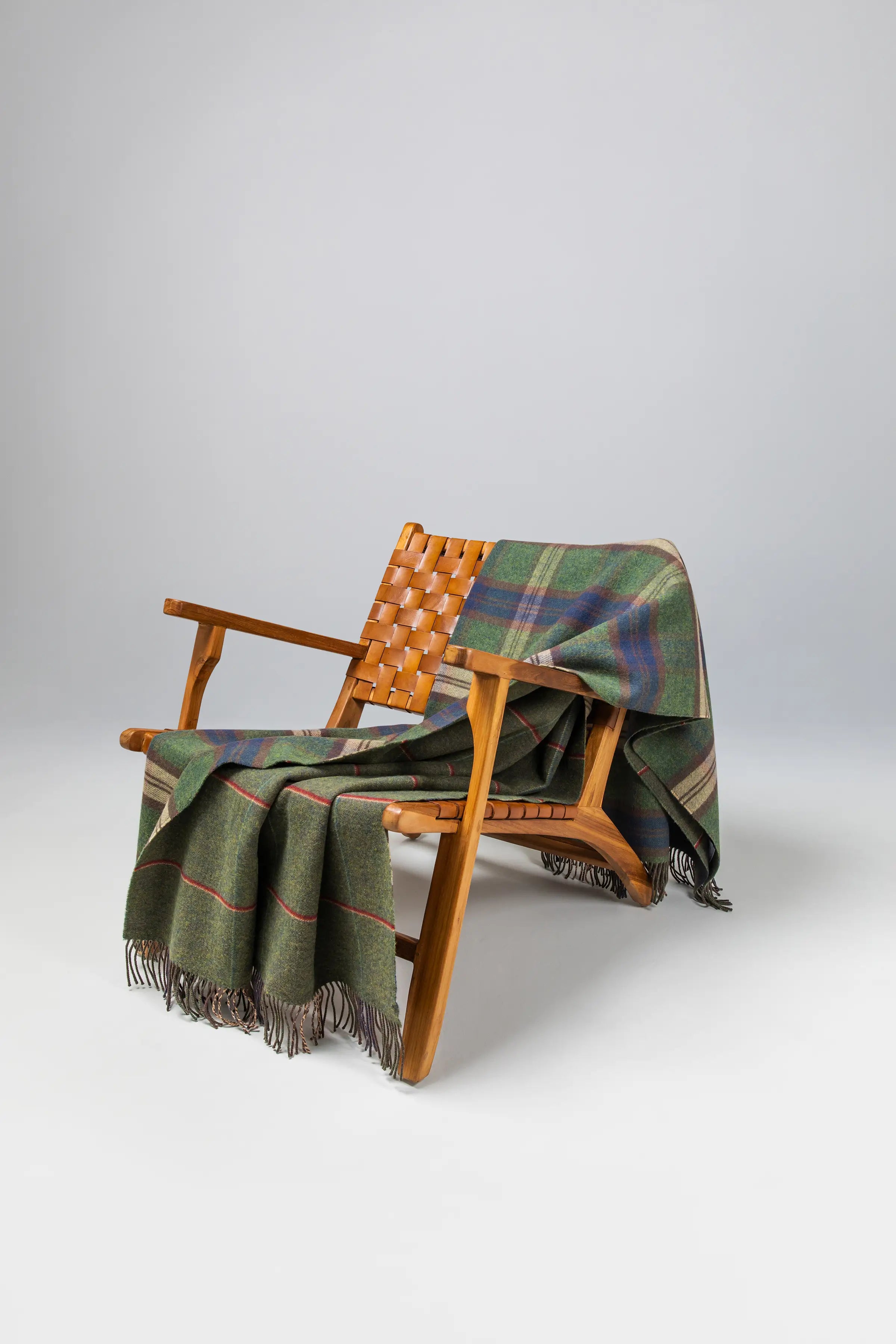 Double Face Lambswool Throw in Check & Windowpane
