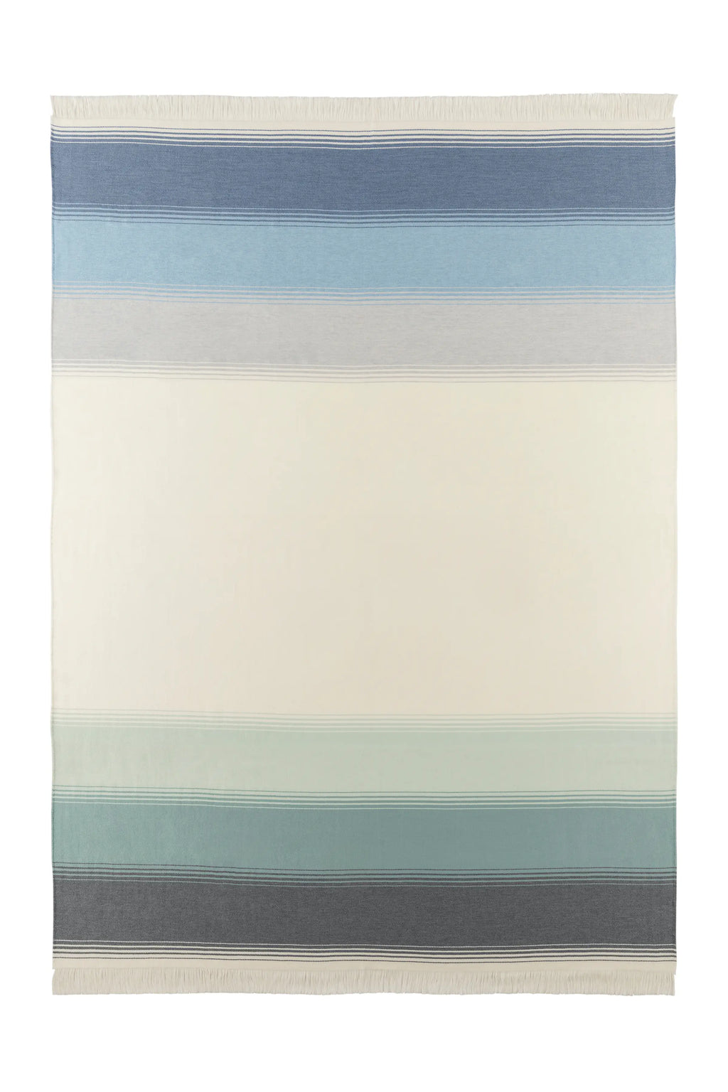 Diffused Stripe Merino Wool Throw in Blue