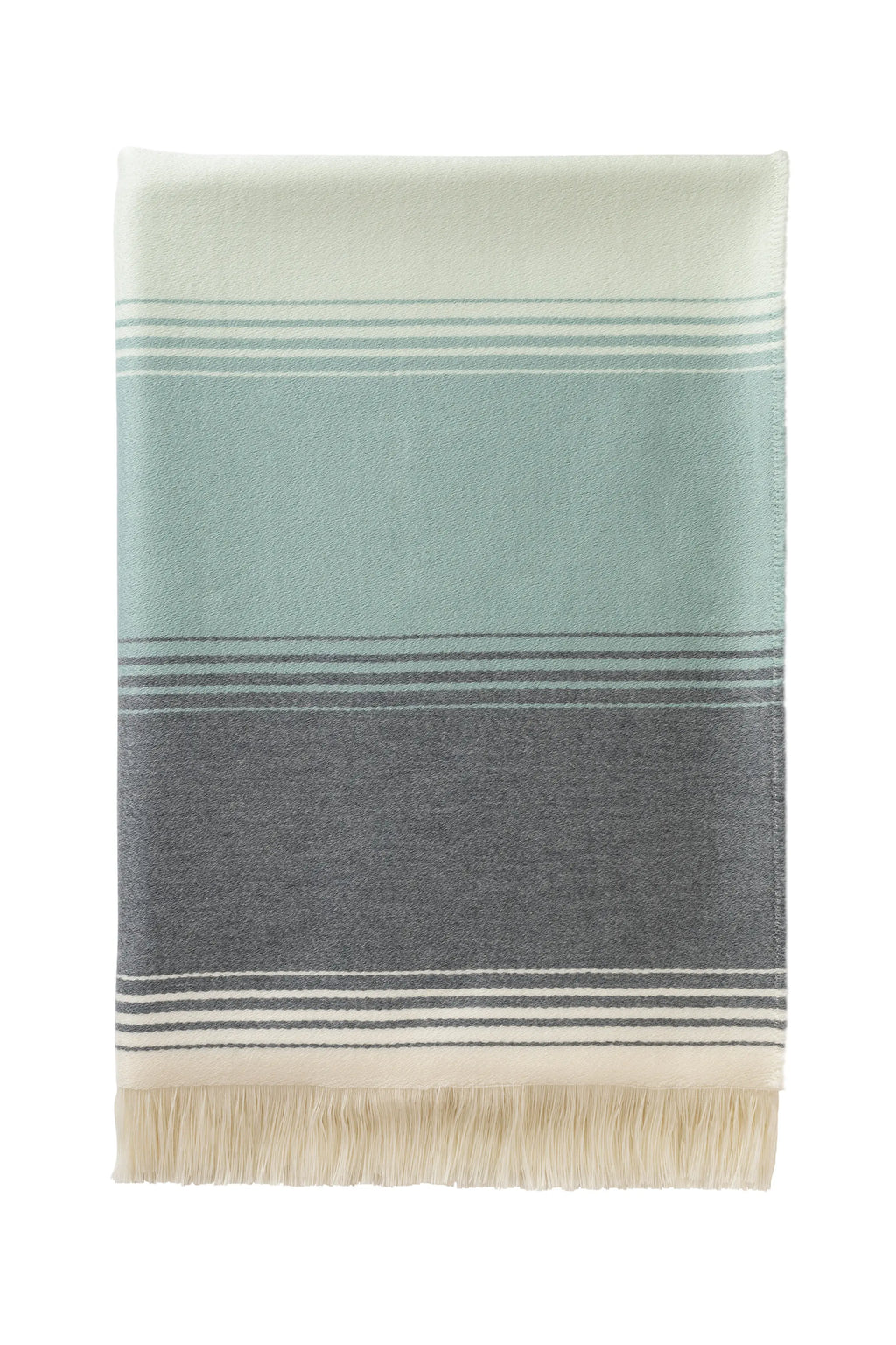 Diffused Stripe Merino Wool Throw in Blue