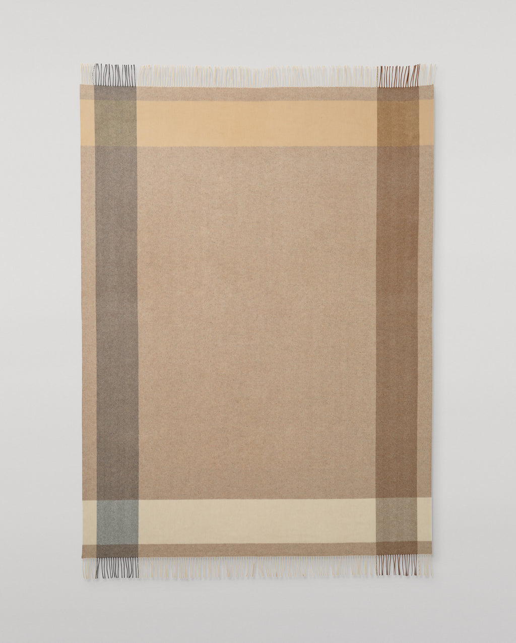Block Border Natural Wool Throw
