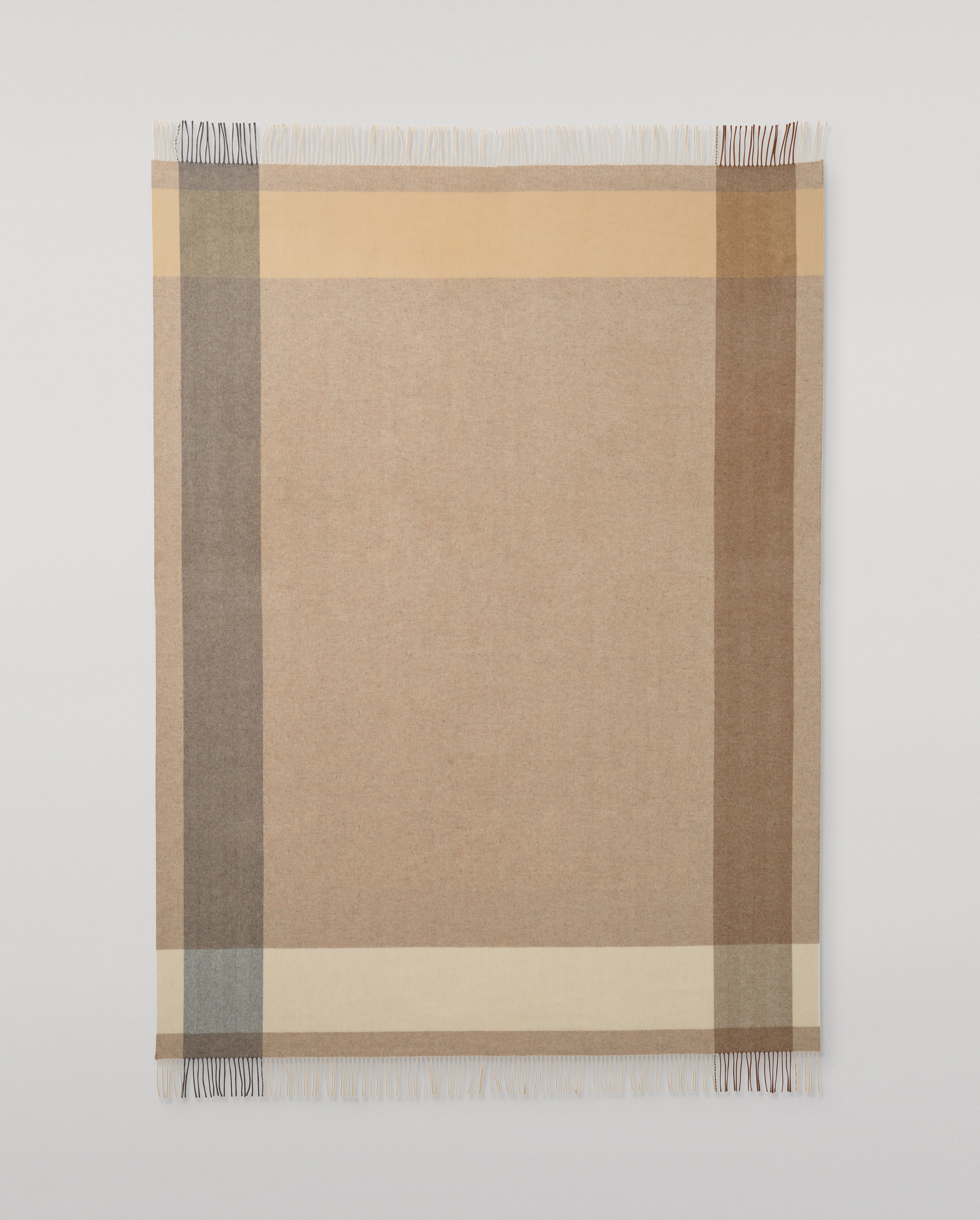 Block Border Natural Wool Throw