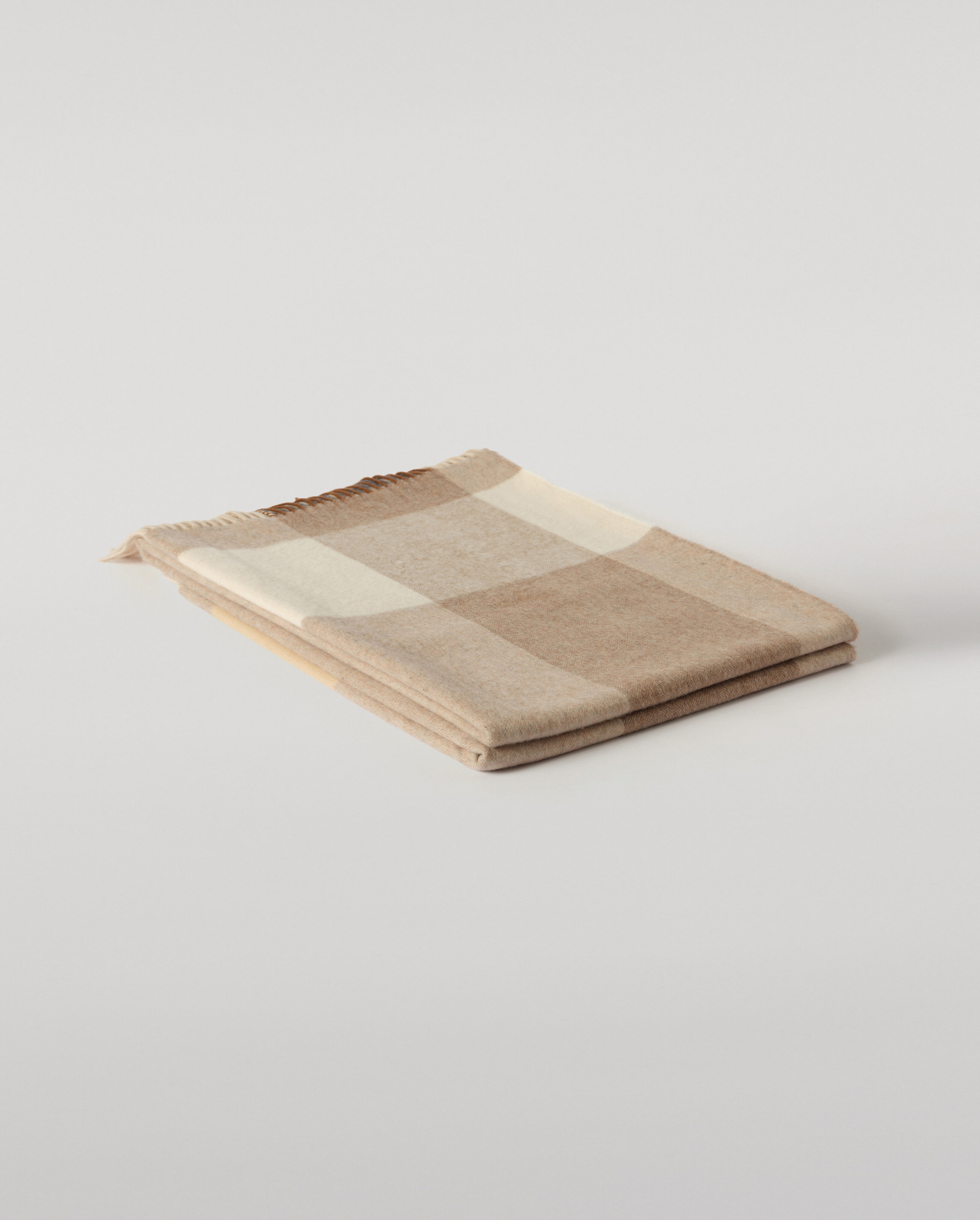 Block Border Natural Wool Throw