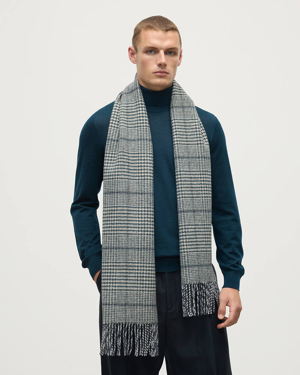 Tweed Glen Check Dark Green Scarf