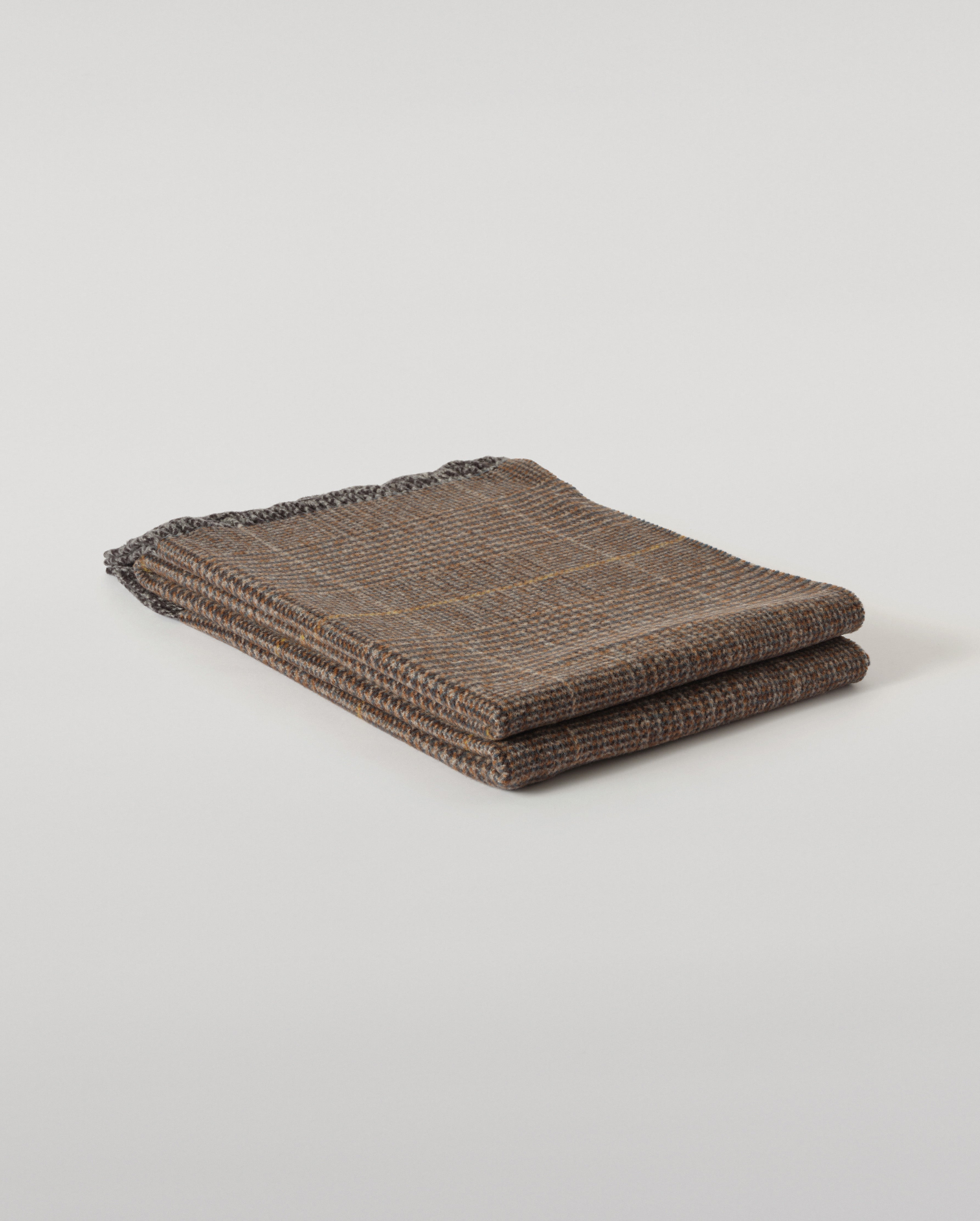 Tweed Brown Wool Throw