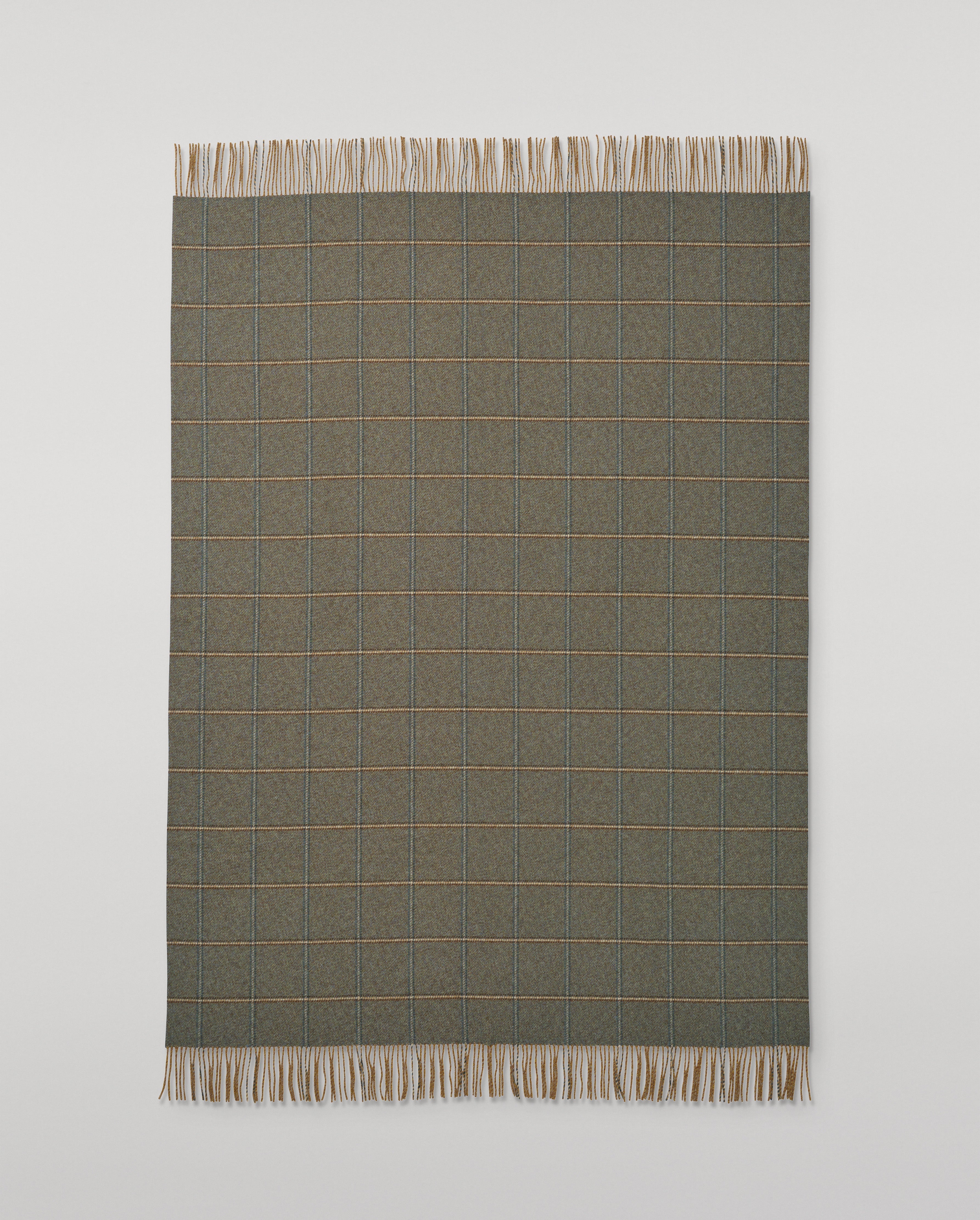 Tweed Green Wool Throw