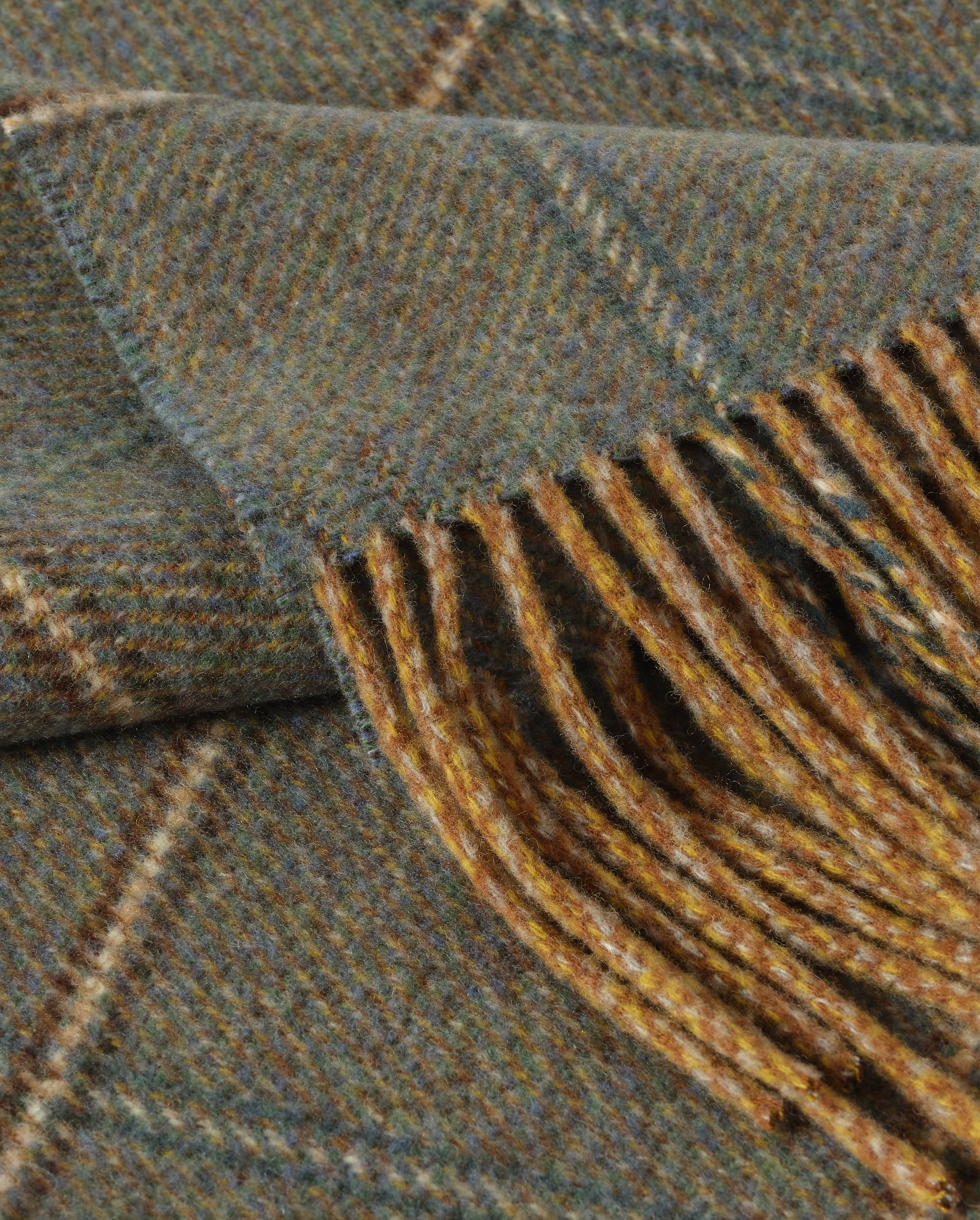 Tweed Green Wool Throw