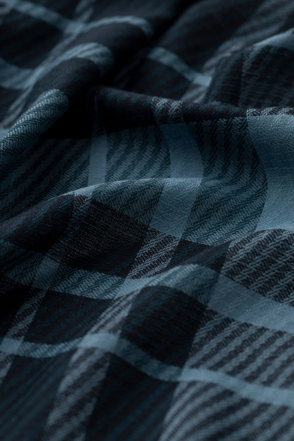 Twill Check Navy Scarf