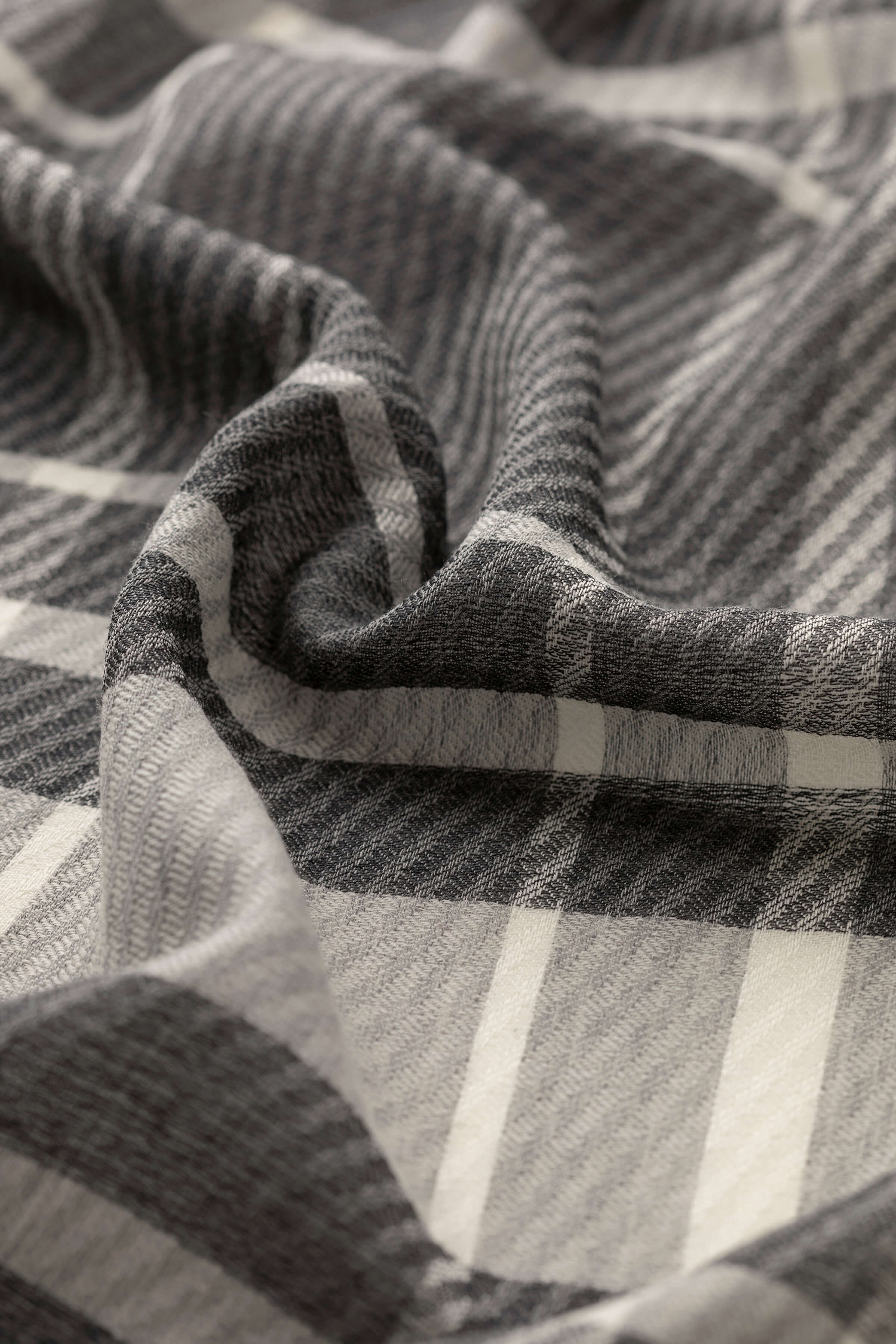 Twill Check Grey Scarf