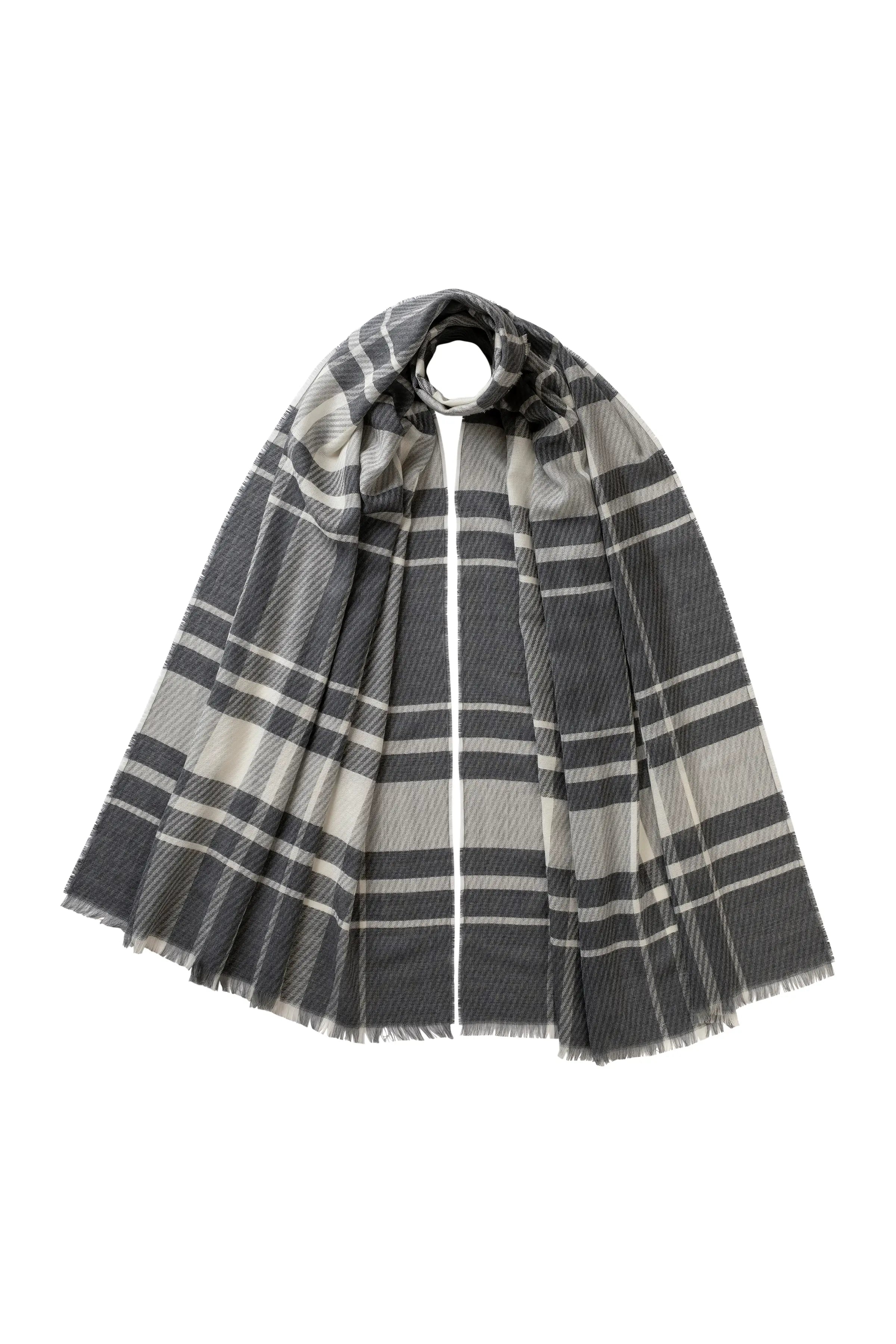 Twill Check Grey Scarf