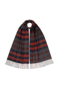 Small Check Navy Merino Scarf