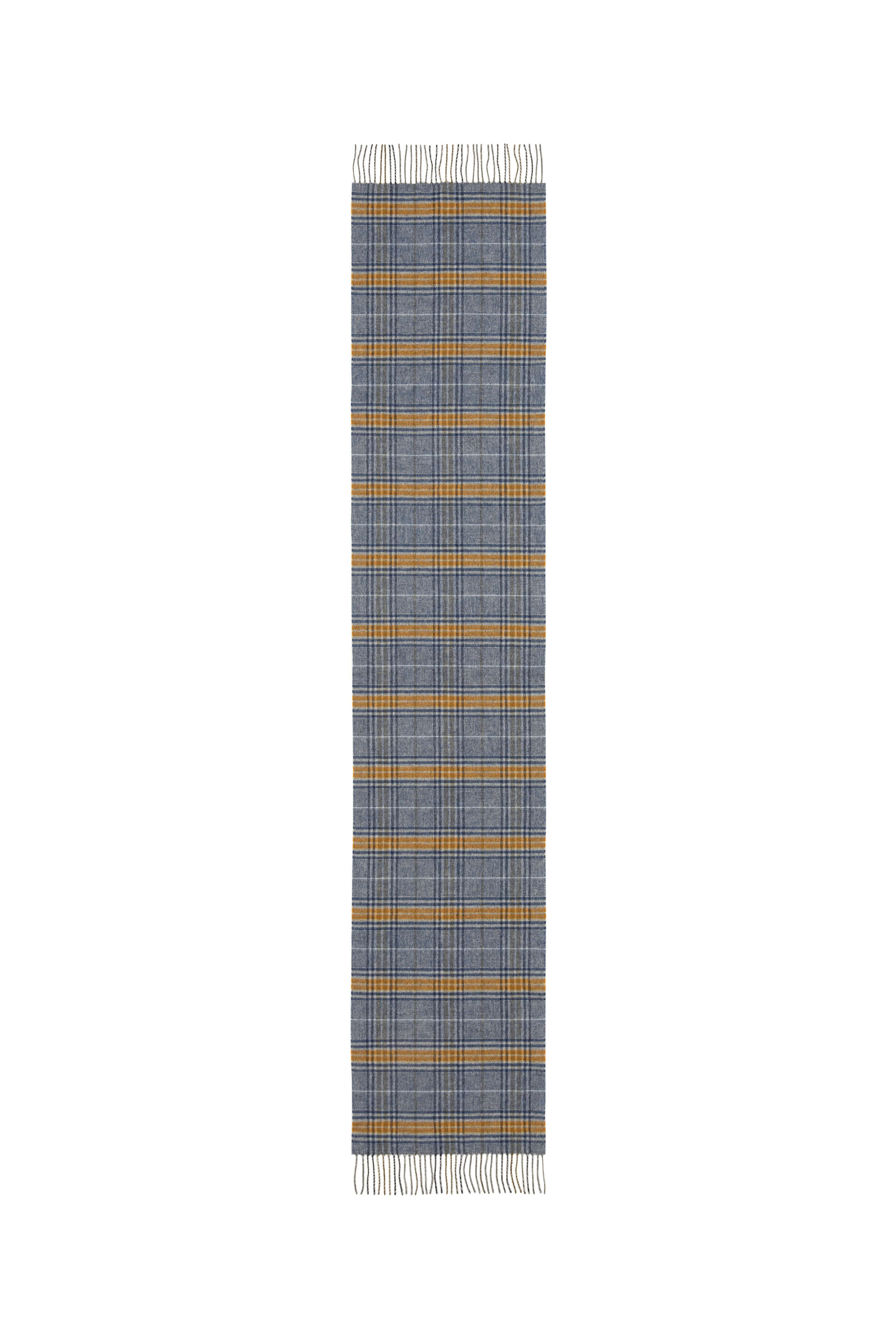 Tweed Check Merino Blue Scarf