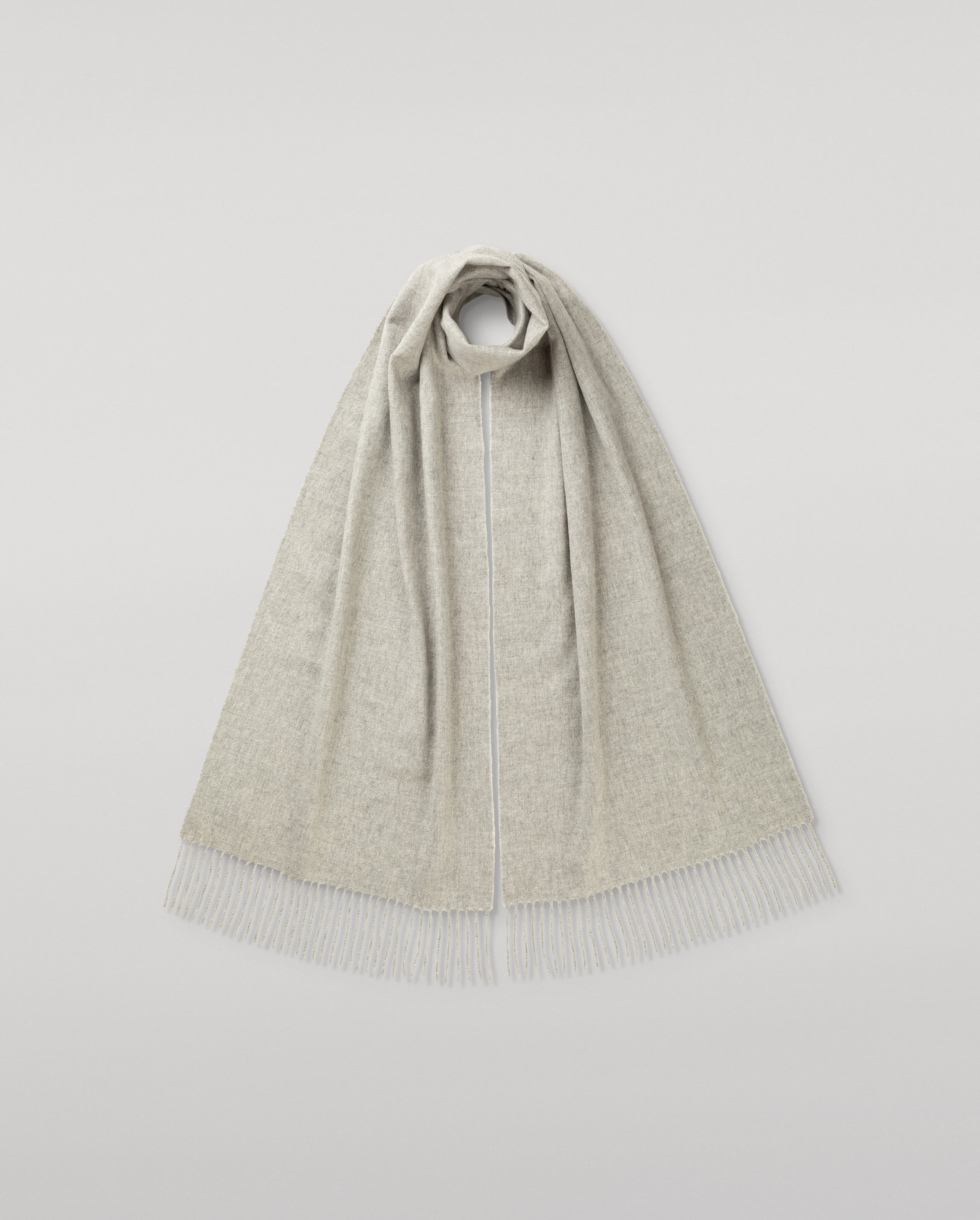 Merino Wool Light Grey Scarf