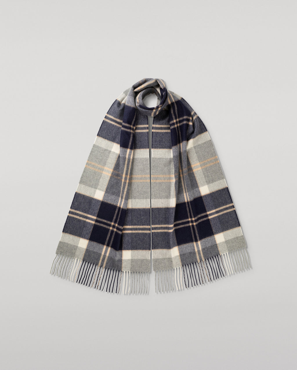 Silver Bannockbane Tartan Merino Scarf
