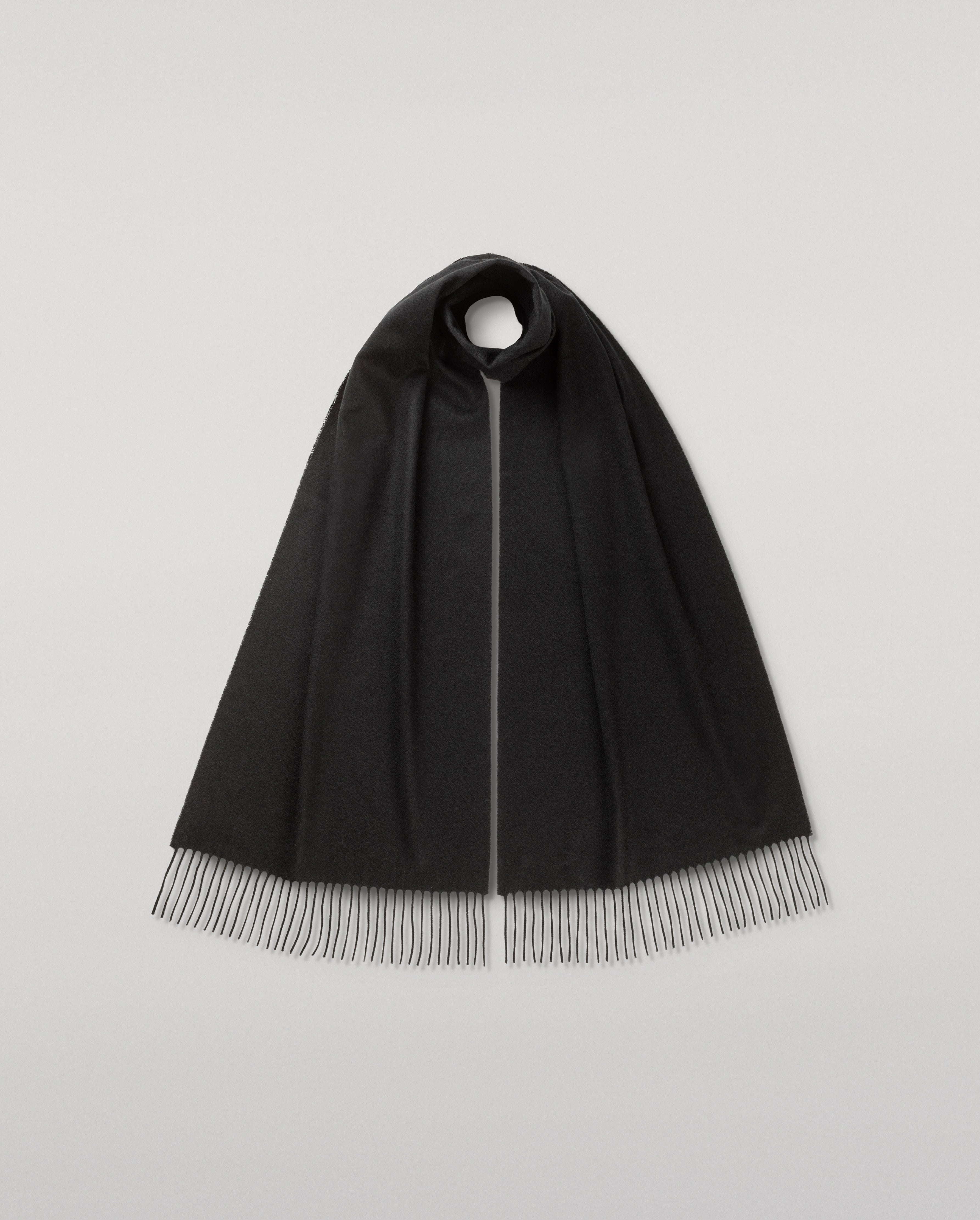 Merino Wool Black Scarf