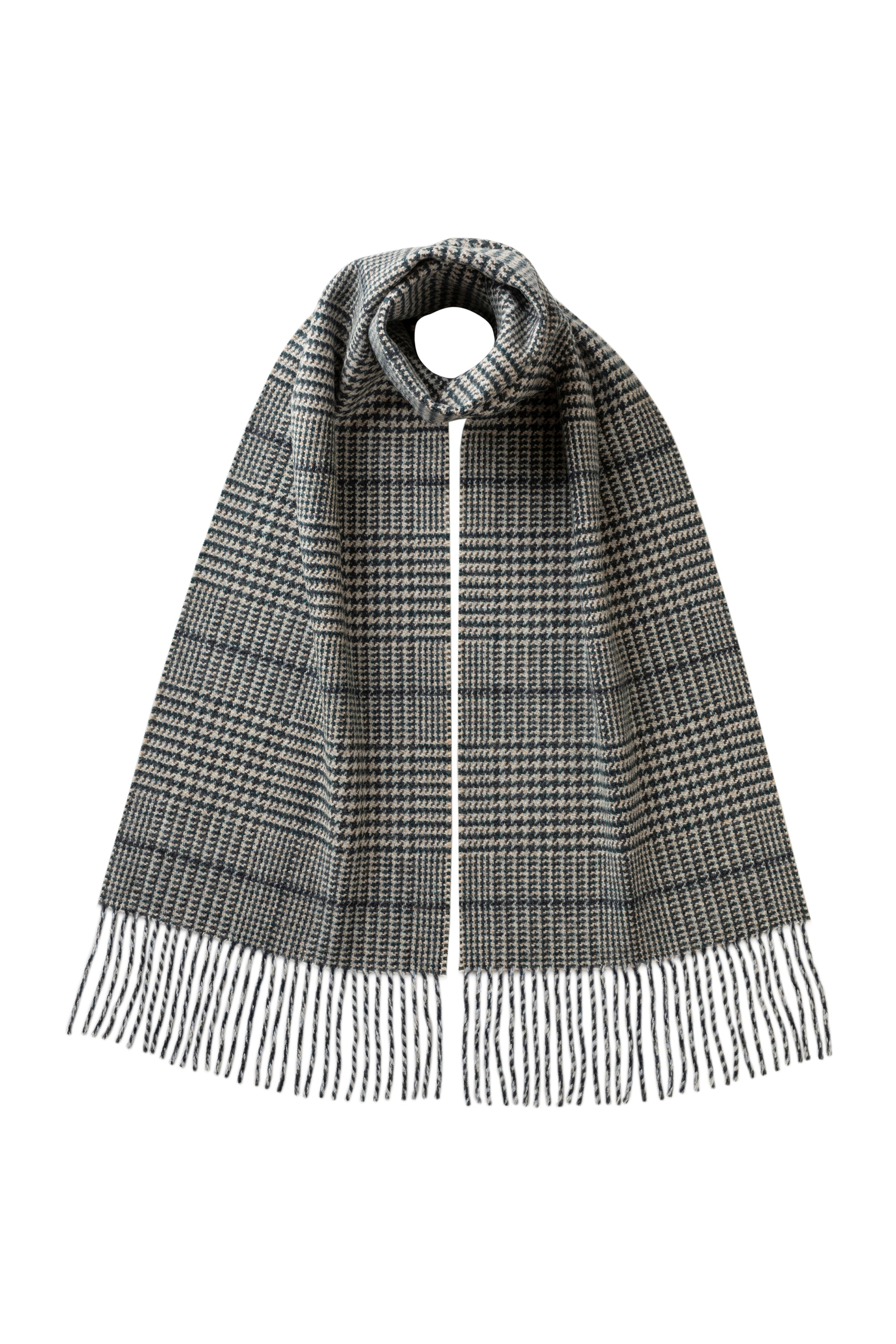 Tweed Glen Check Dark Green Scarf