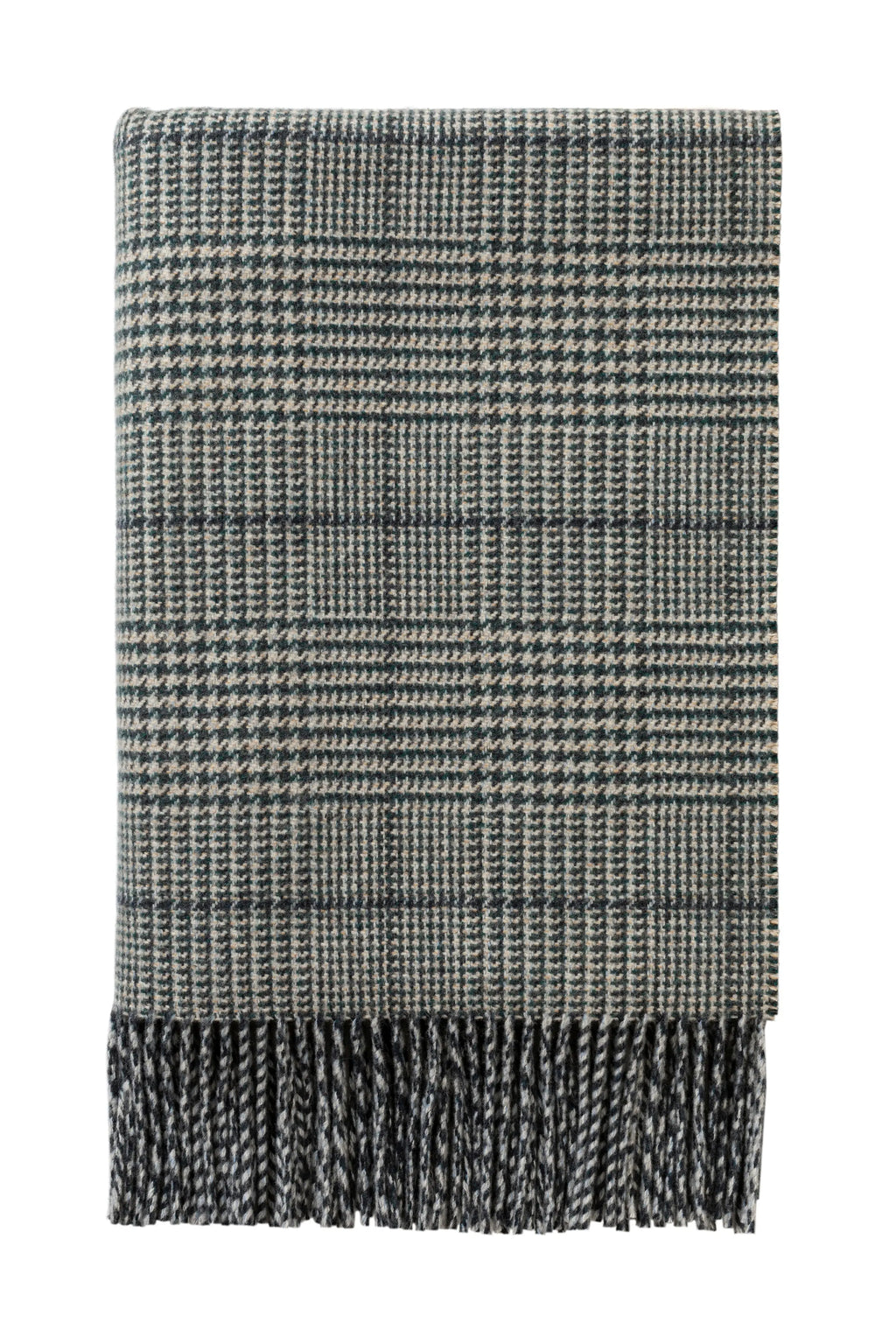 Tweed Glen Check Wool Throw in Green