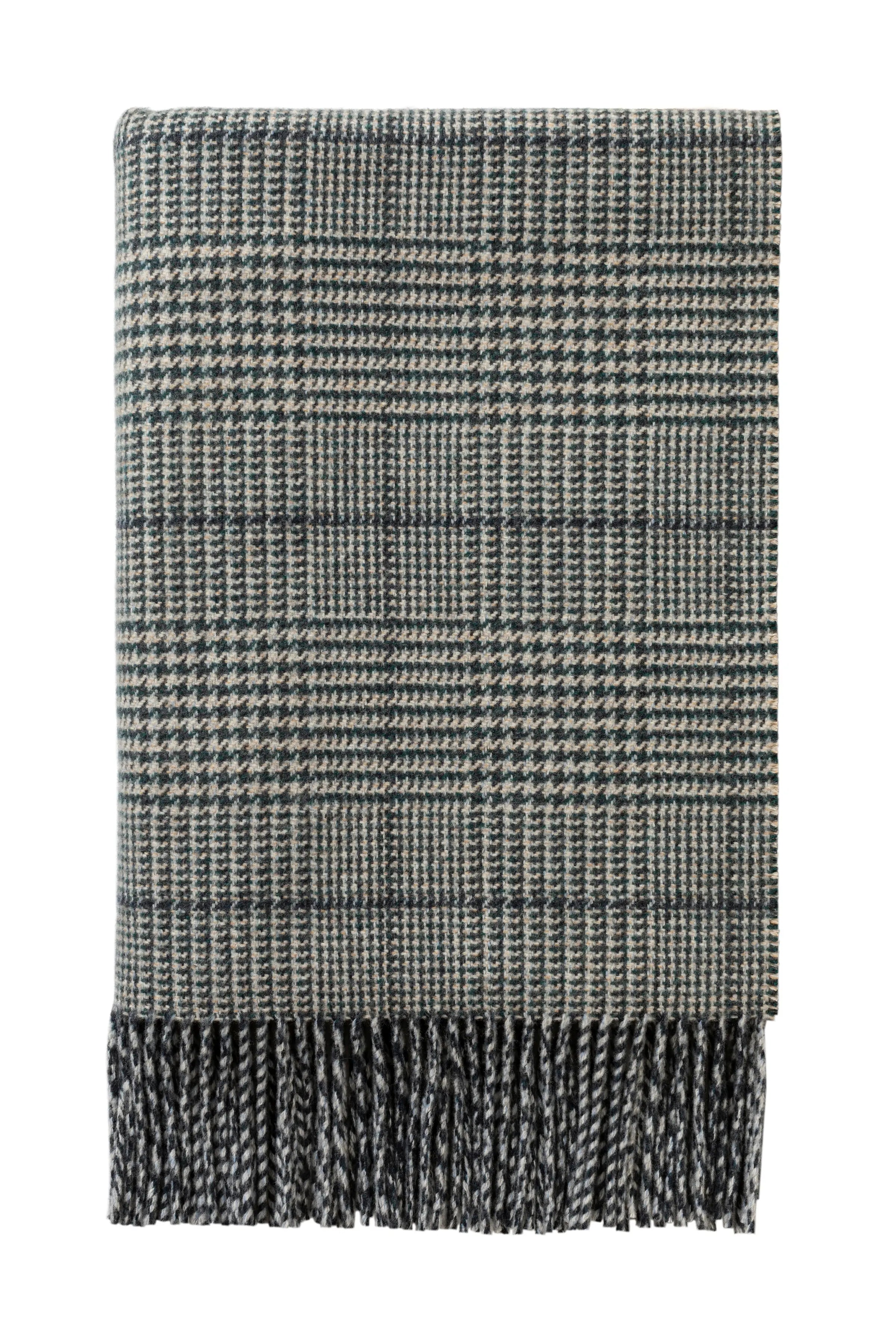 Tweed Glen Check Wool Throw in Green