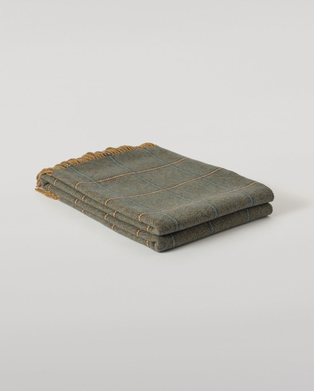 Tweed Green Wool Throw