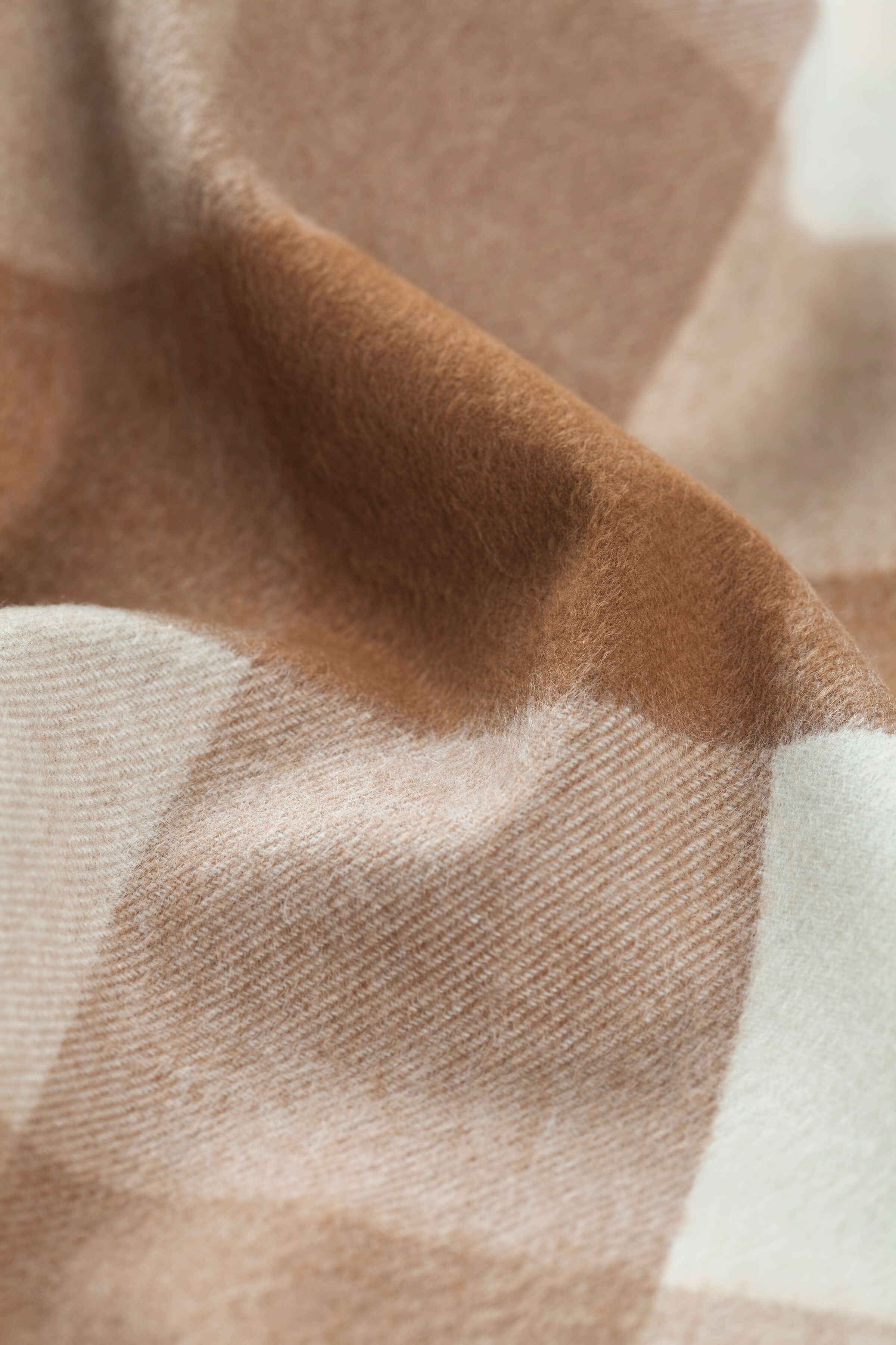 Block Check Cashmere & Vicuña Scarf