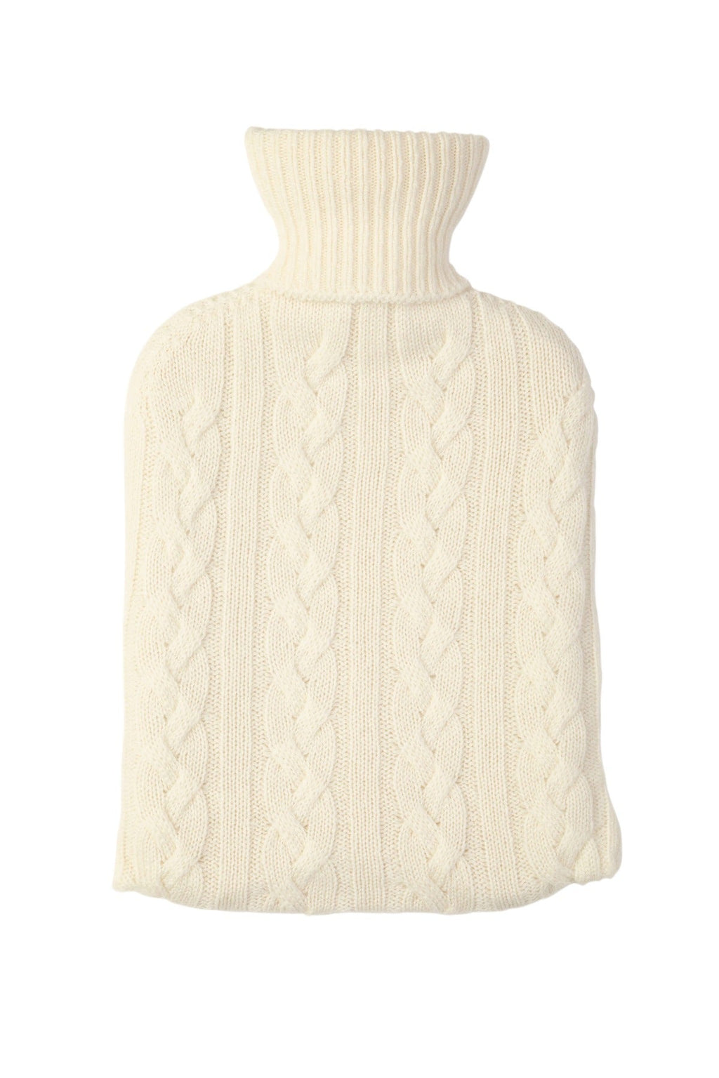 Cable White Cashmere Hot Water Bottle