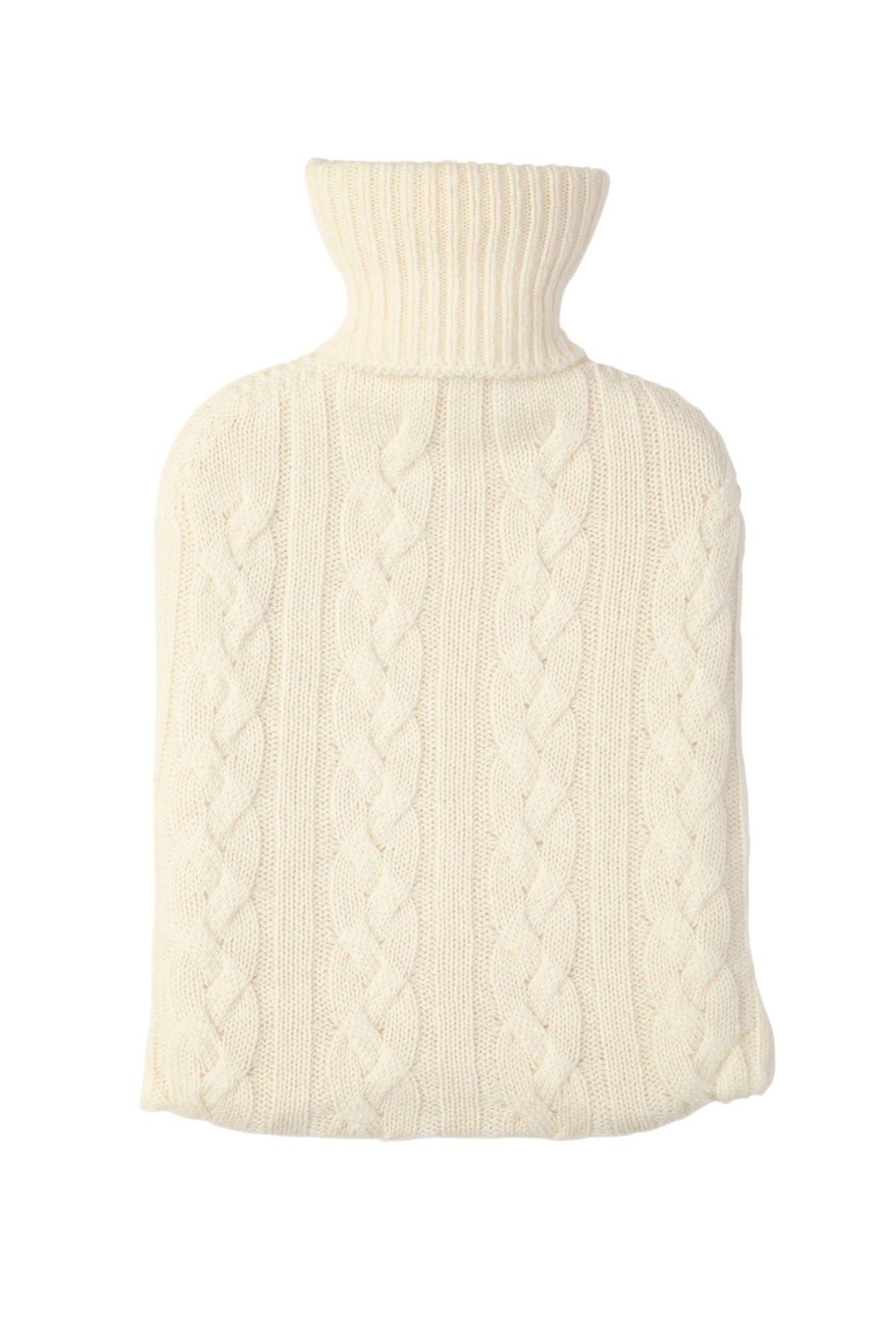 Cable White Cashmere Hot Water Bottle