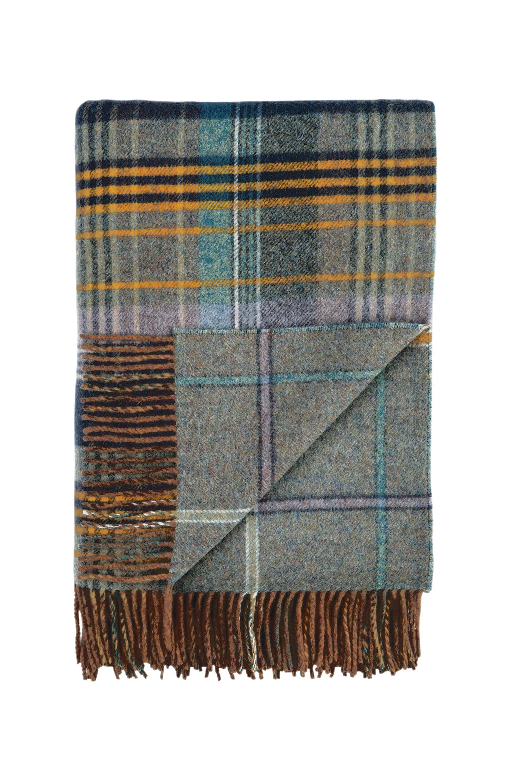 Double Face Lambswool Throw in Lovat