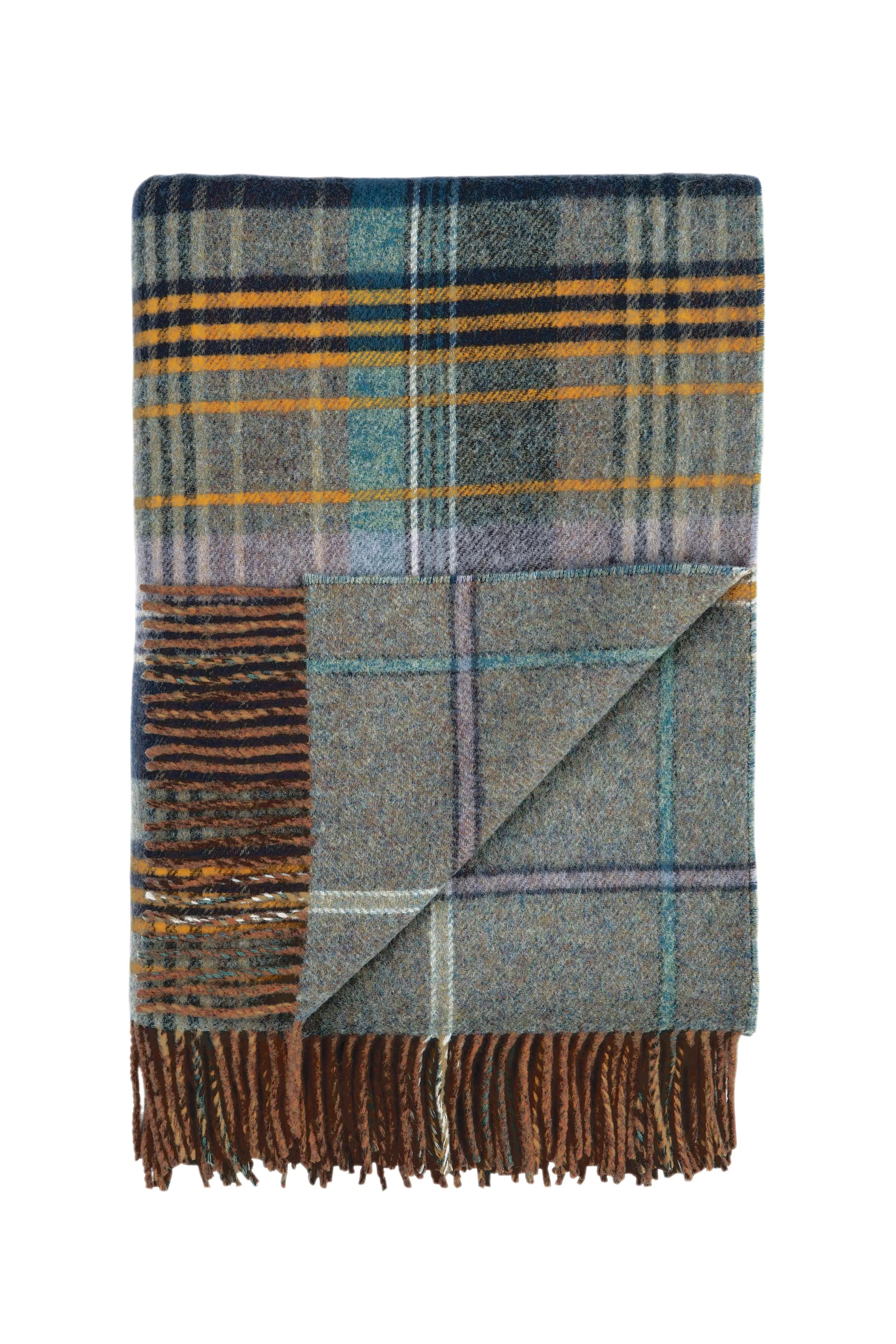 Double Face Lambswool Throw in Lovat